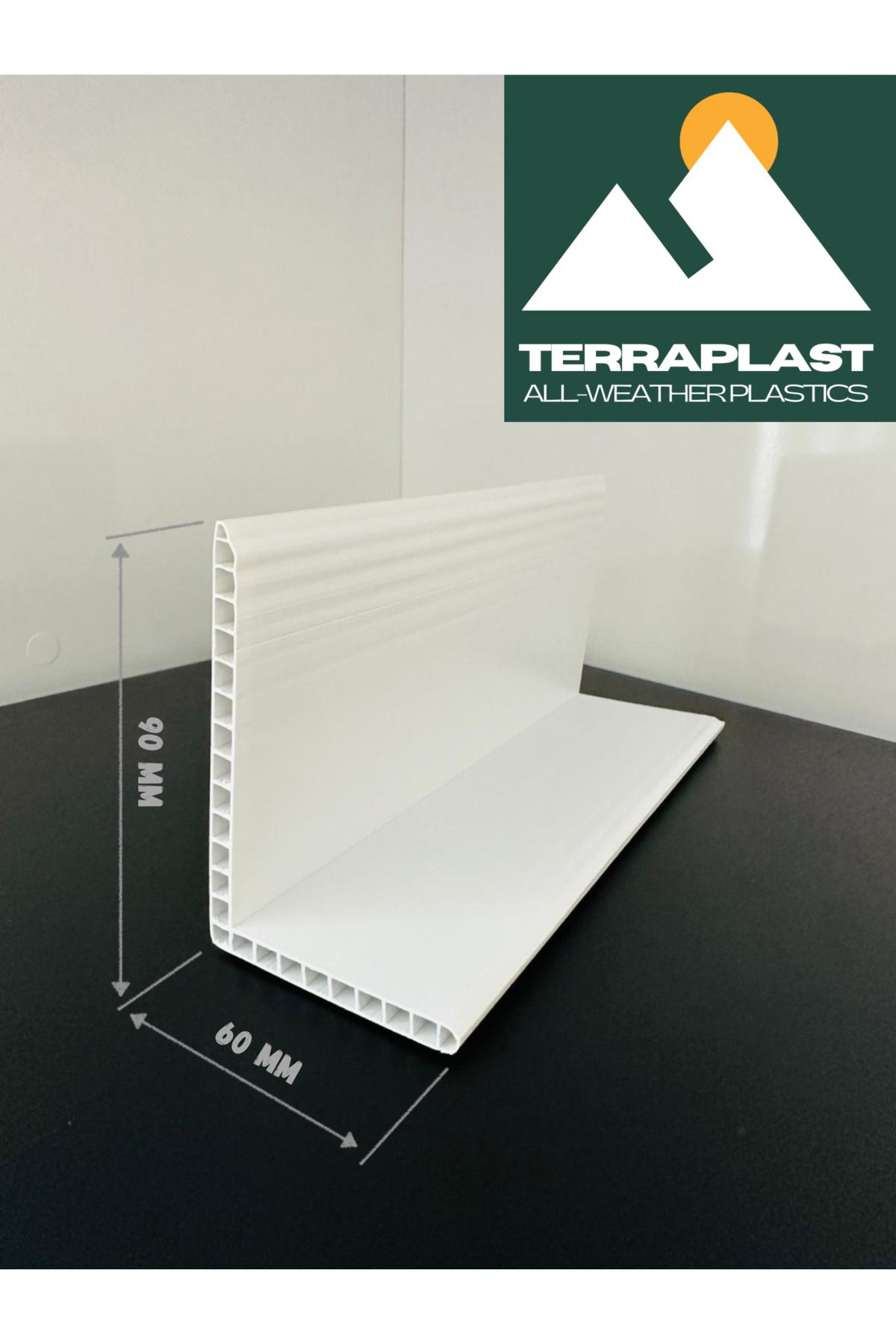 Terraplast Plastik Köşebent | 4 Adet X 1.5 Metre | 60 X 90 Mm | L Profil | Çift Cidar- Yüksek Dayanım