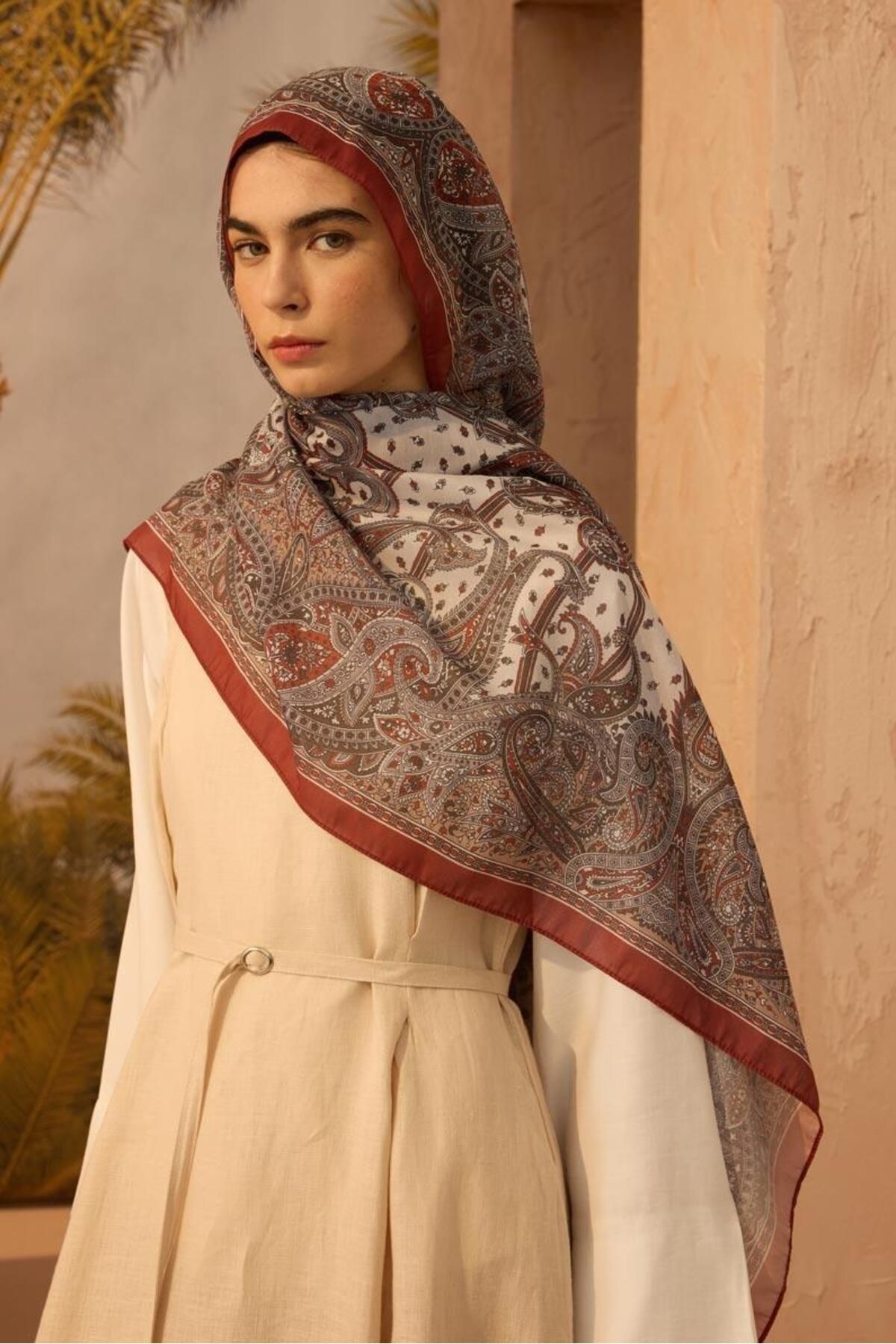 ALYOSHA FASHION Bohem Şal Mat Bordo