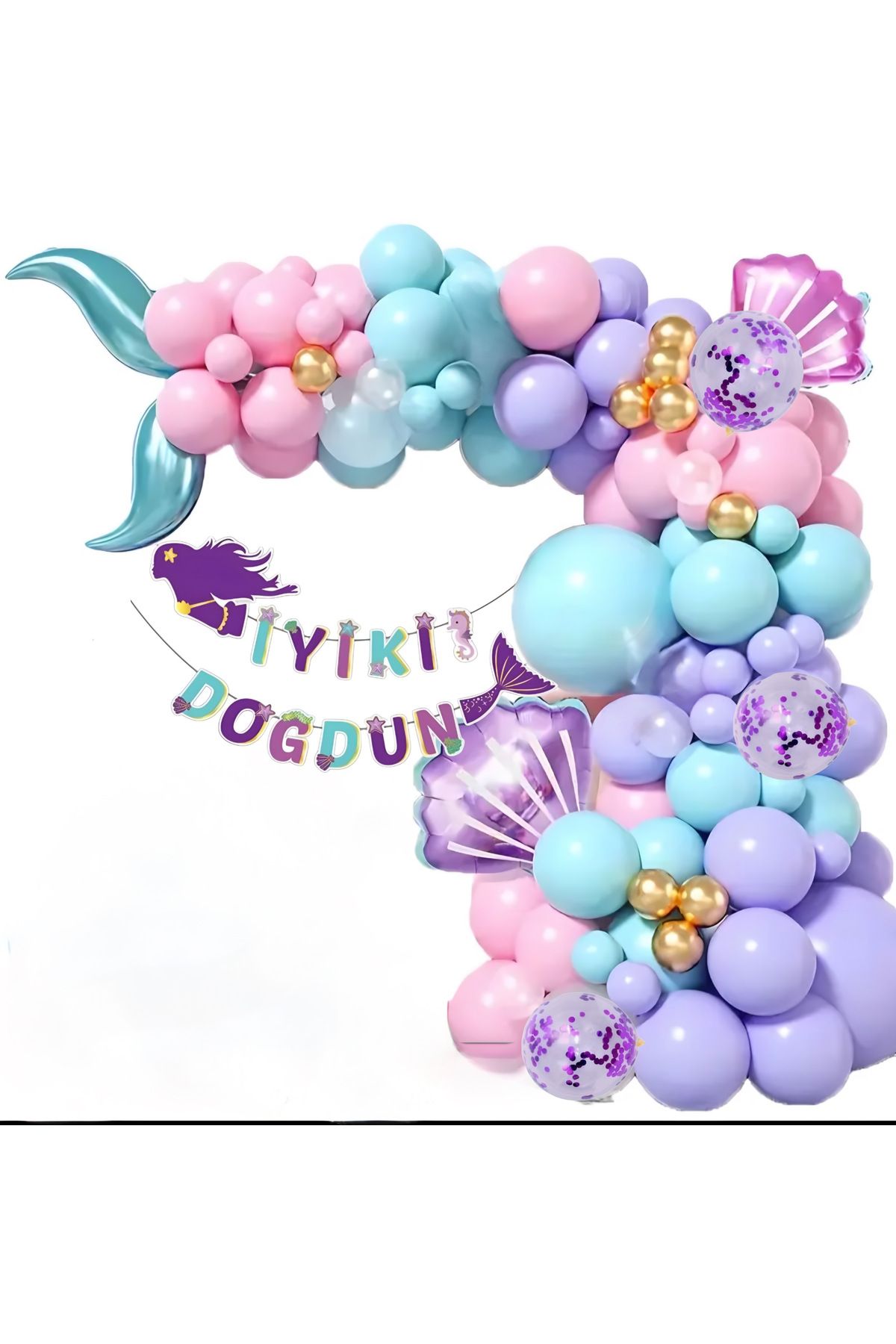 Öztürkpartievi Deniz Kızı Temalı Doğum Günü Balon Seti