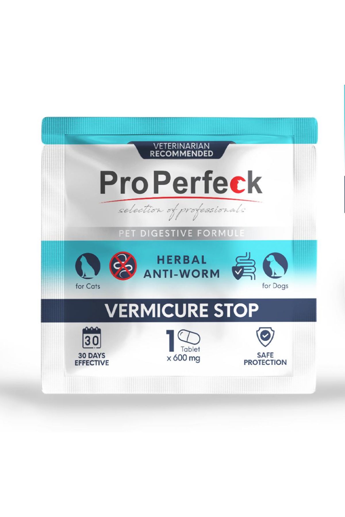 pro perfeck Bitkisel Parazit Kedi Ve Köpek Tablet Vermicure Stop Herbal Anti-Worm 1 Adet