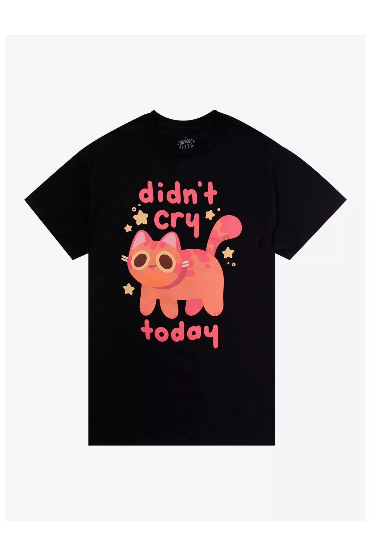 DEEFWEAR Siyah Didn't Cry Today Cat Ön Baskılı Unisex Oversize Tshirt