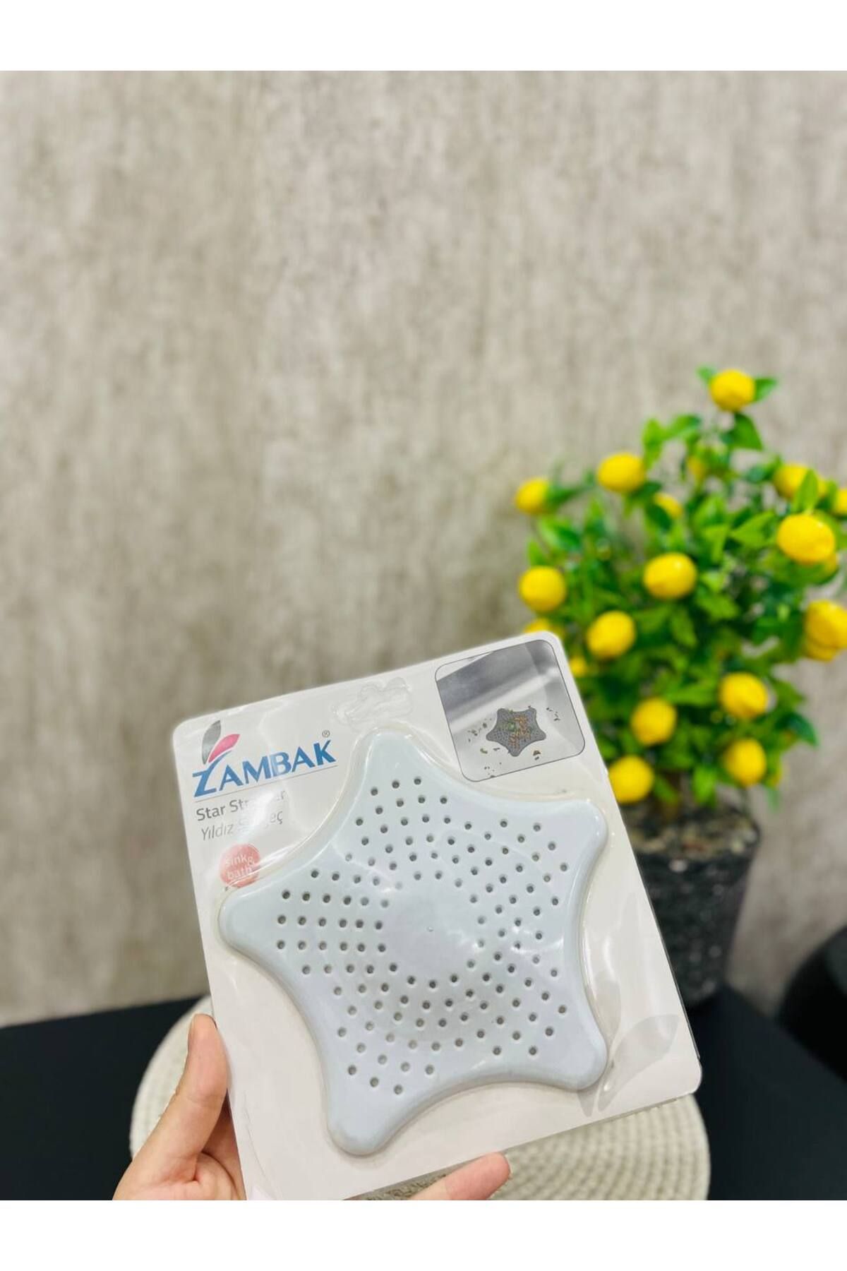 HAZEM Vantuzlu Silikon Kaymaz Yıldız Lavabo Ve Küvet Süzgeci Yıldız Süzgeç