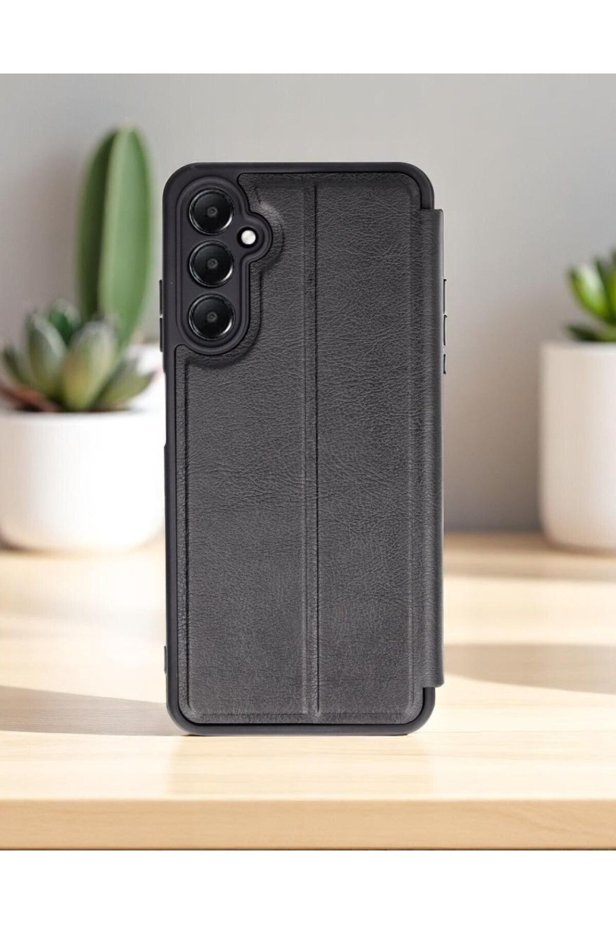 AKSEFİZZ Samsung Galaxy A16 Uyumlu Kılıf Kapaklı Kamera Korumalı Stand Olabilen Kartlıklı İçi Süet