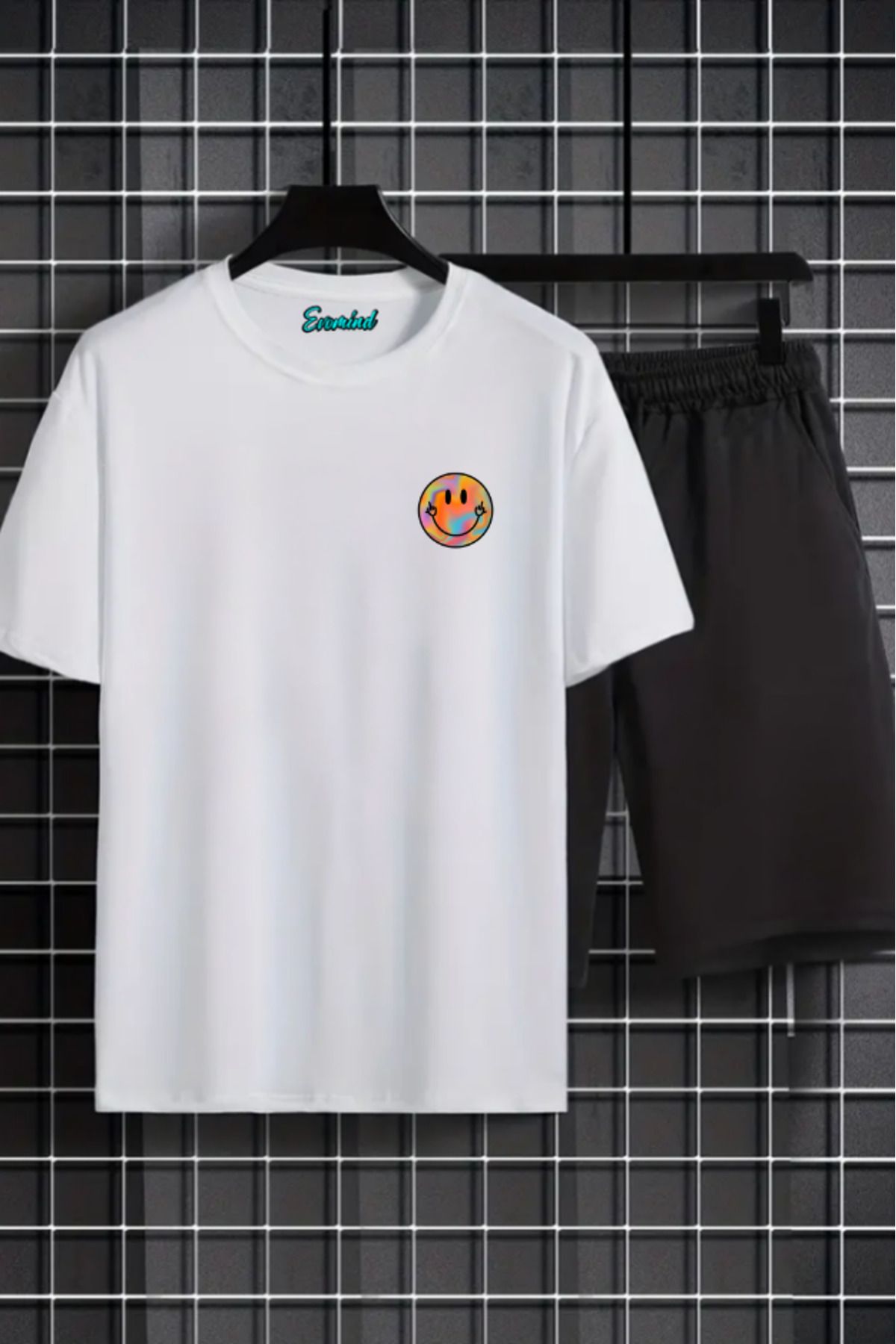 artı4 Emoji Baskılı Unisex Şort T-shirt Takım