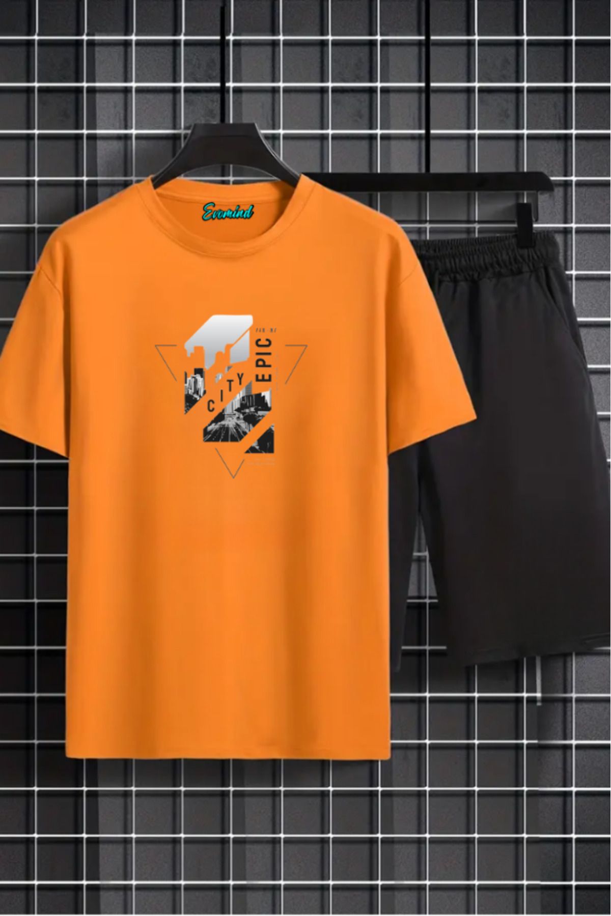 artı4 City Baskılı Unisex Şort T-shirt Takım