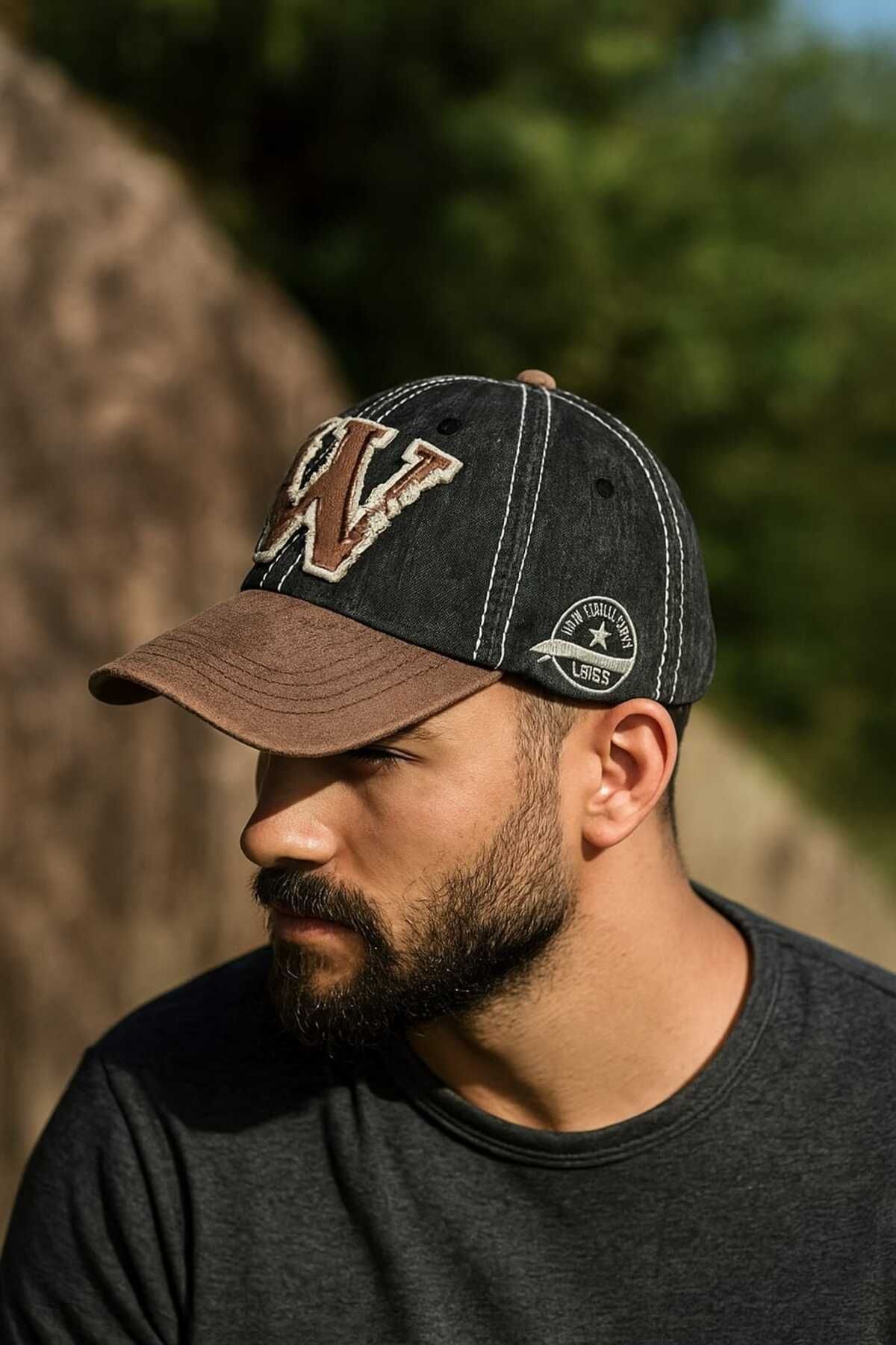 WOHOME Erkek Denim Spor Şapka – W Harfli Nakış Detaylı, Ayarlanabilir, Outdoor Stil
