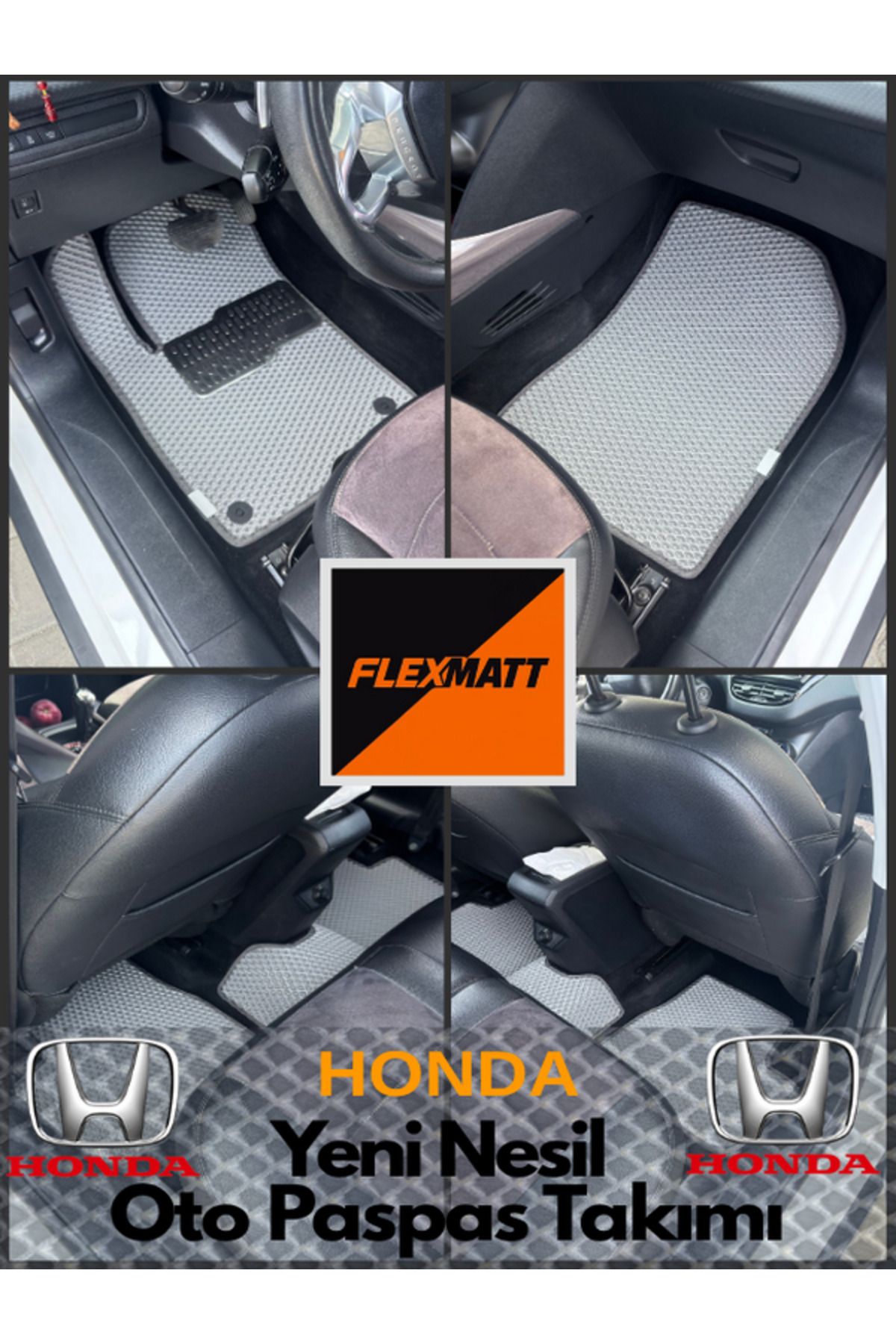 Florex Honda Crv 4 (2012 2017) Araç İçi Akıllı Oto Paspas Takımı / Füme