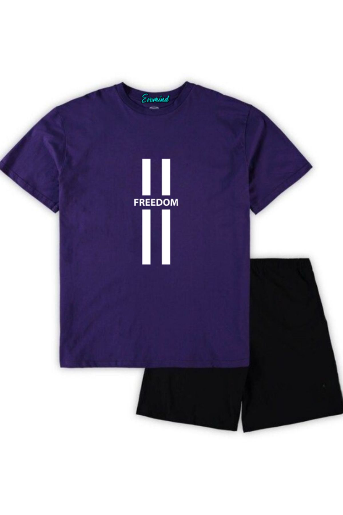 artı4 Freedom Baskılı Unisex Şort T-shirt Takım