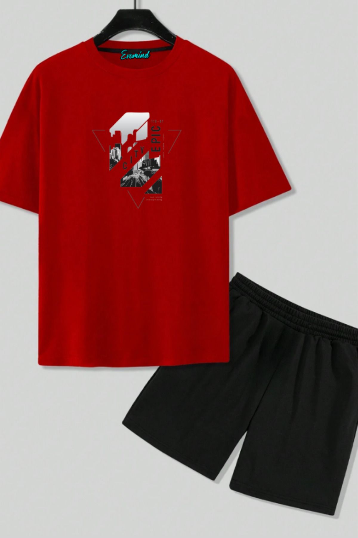 artı4 City Baskılı Unisex Şort T-shirt Takım