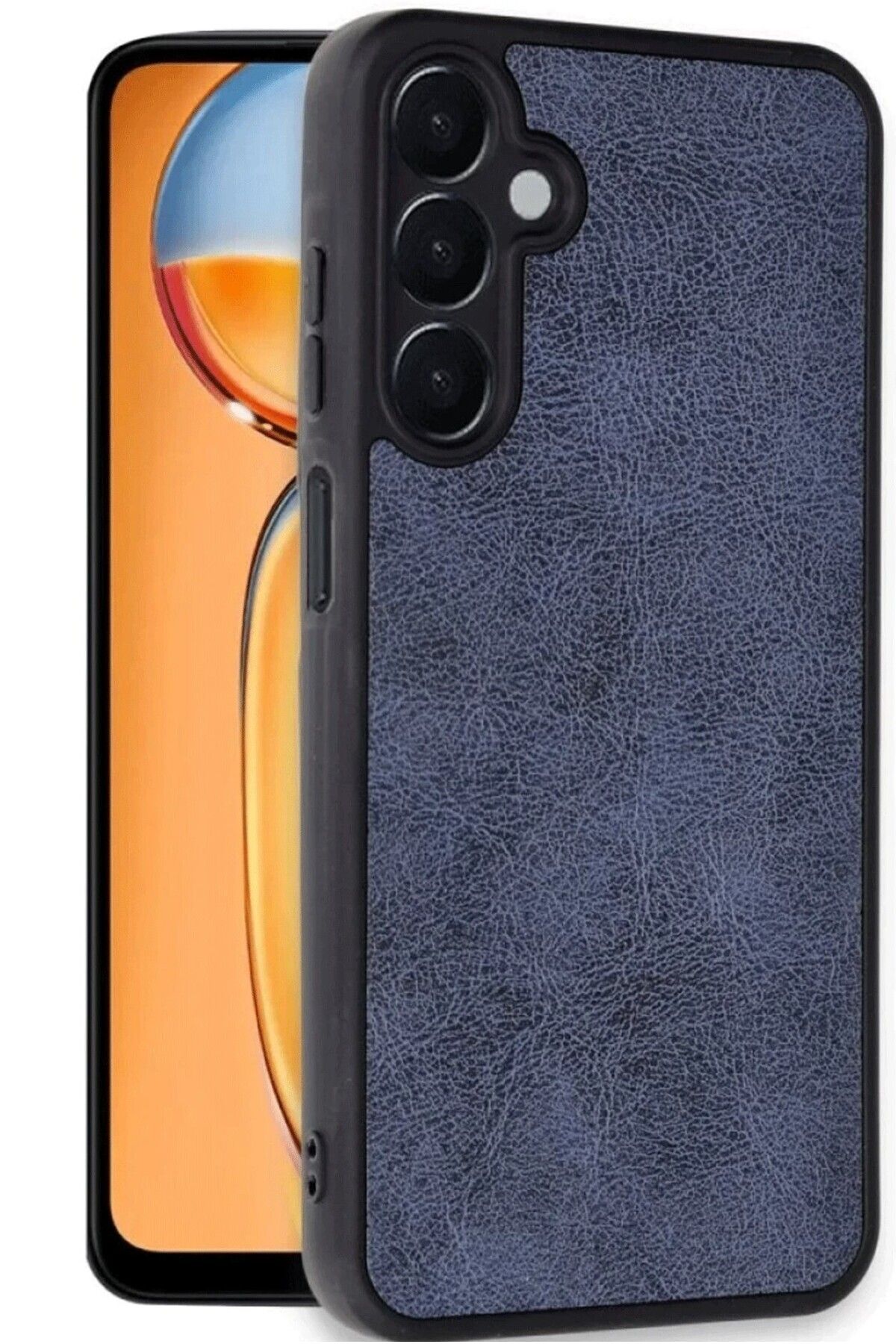 AKSEFİZZ Samsung Galaxy A56 Uyumlu Kılıf Elden Kaymayan Sade Deri Tasarımlı Kapak