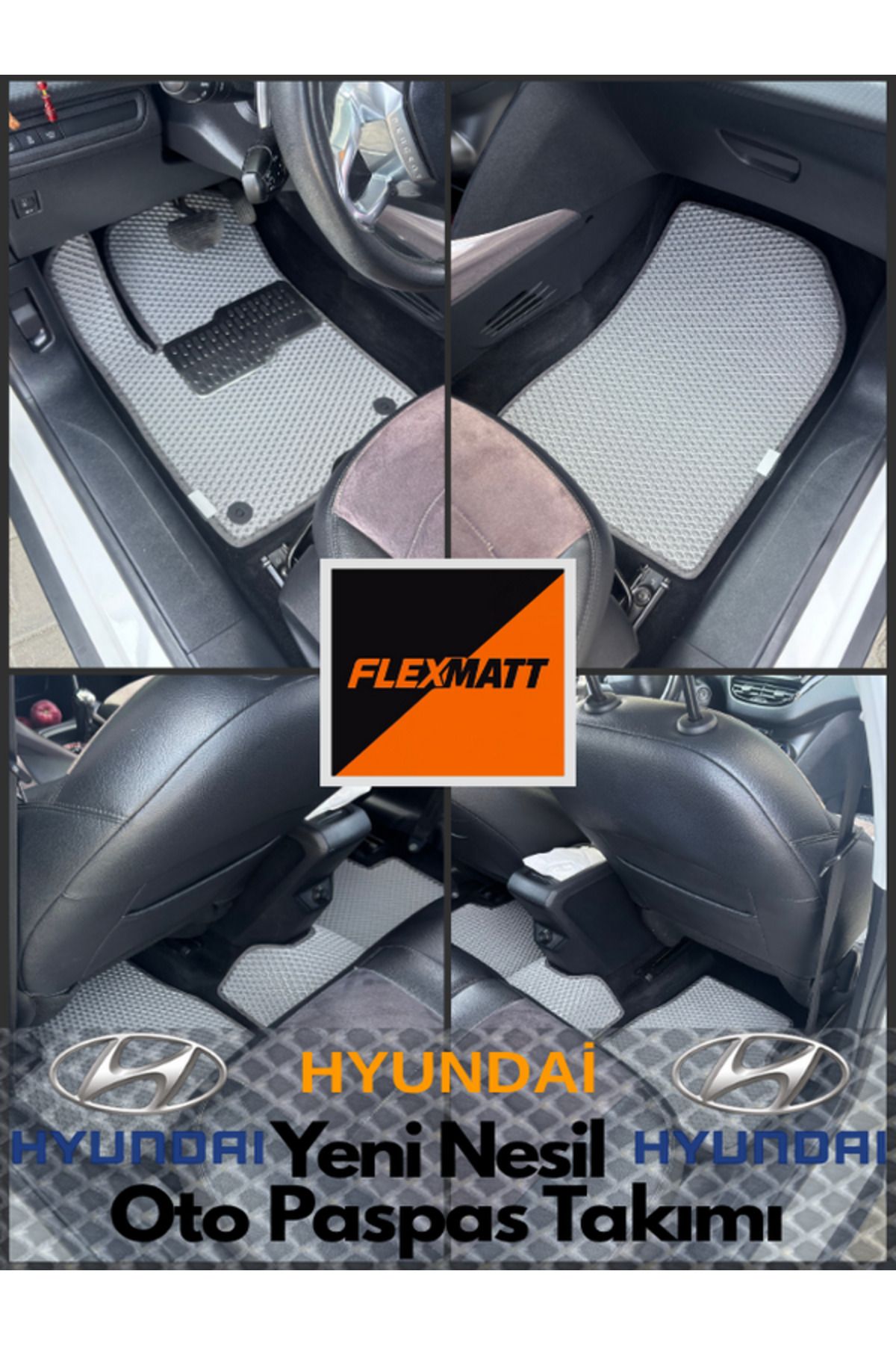 Florex Hyundai Starıa Ön Tek Parça Araç İçi Akıllı Oto Paspas Takımı / Kahverengi