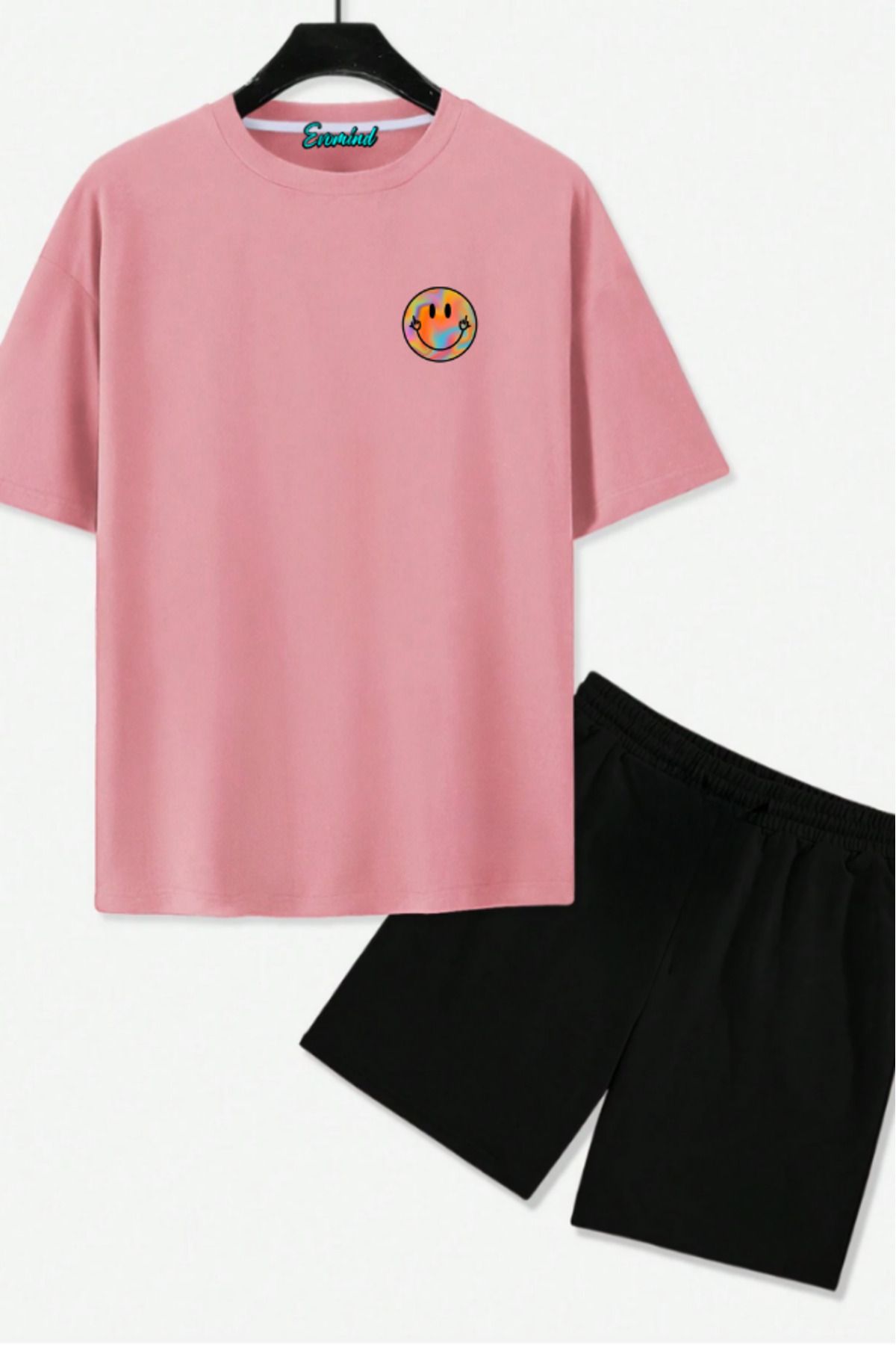 artı4 Emoji Baskılı Unisex Şort T-shirt Takım