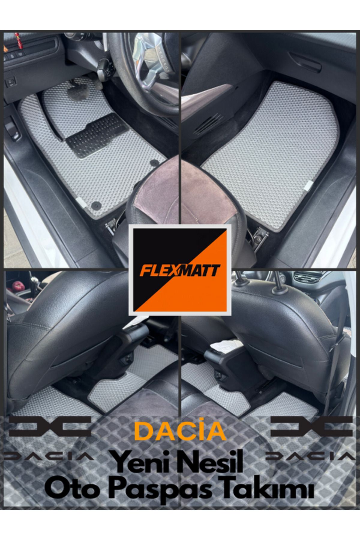 Florex Dacia Sandero (2021 2025) Araç İçi Akıllı Oto Paspas Takımı / Kırmızı