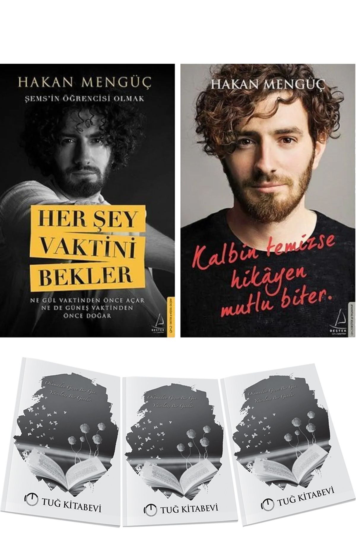 Destek Yayınları Her Şey Vaktini Bekler ve Kalbin Temizse Hikayen Mutlu Biter 2li Set Hakan Mengüç + Hediyeli