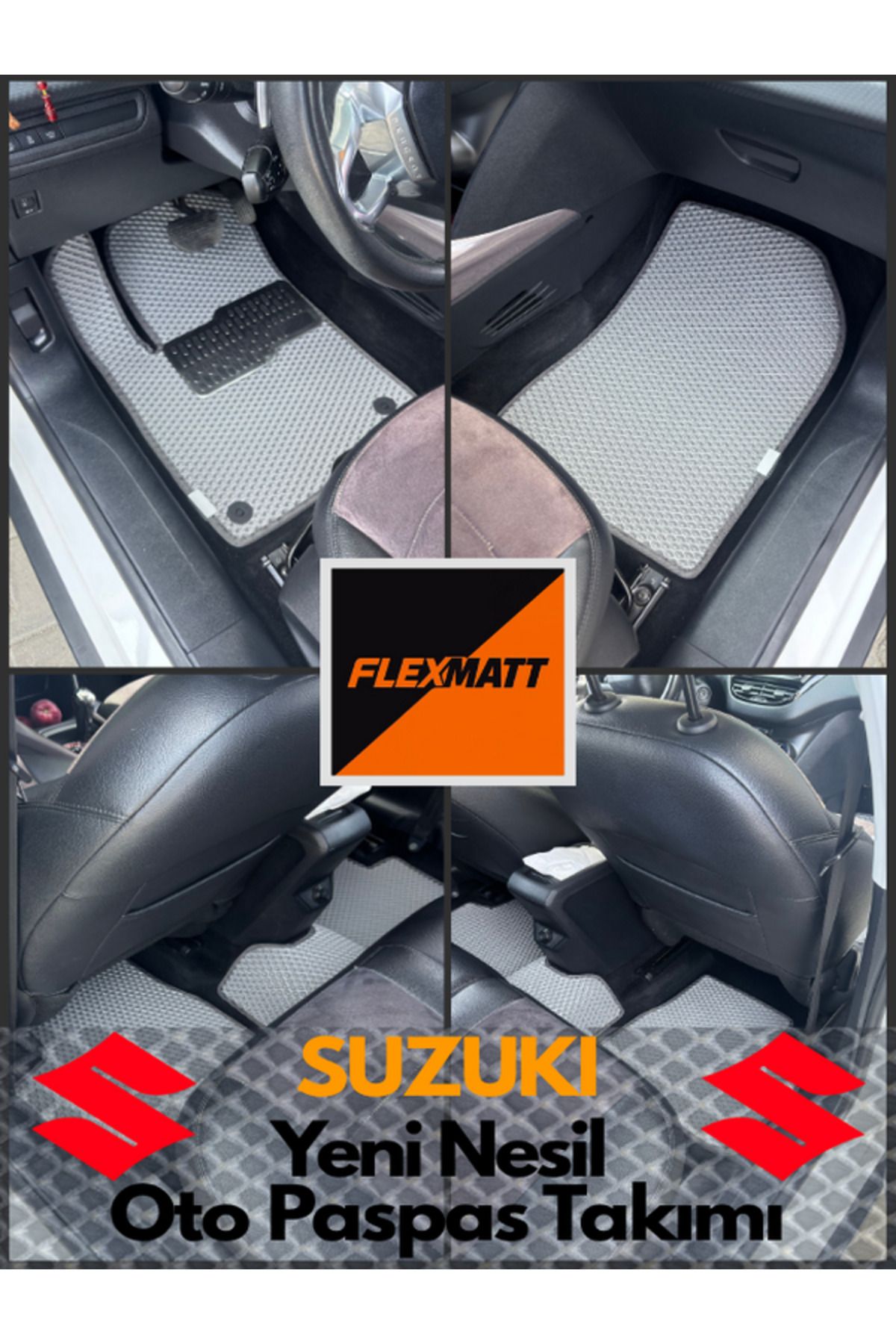 Florex Suzuki Swıft (2022-2025) Araç İçi Akıllı Oto Paspas Takımı / Füme