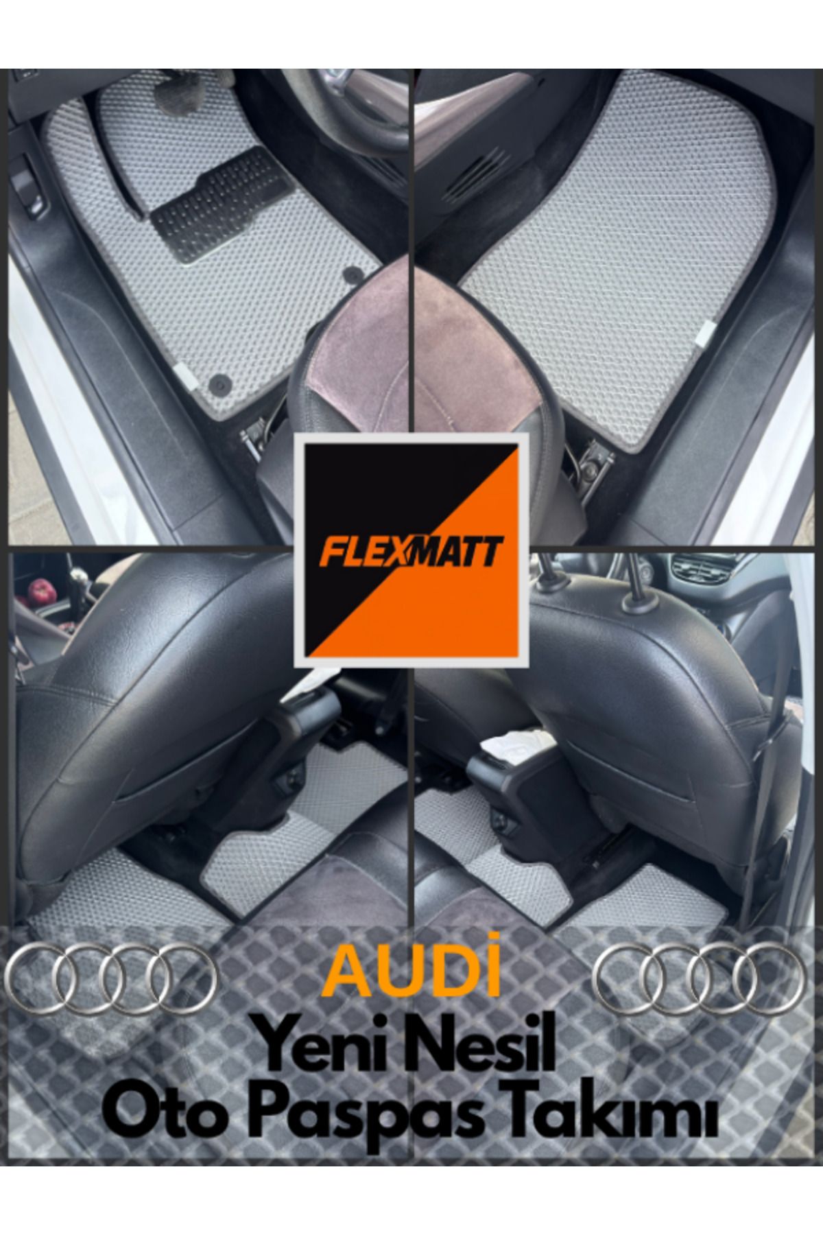 Florex Audi A4 (2000 2007) B6 B7 Kasa Araç İçi Akıllı Oto Paspas Takımı / Lacivert