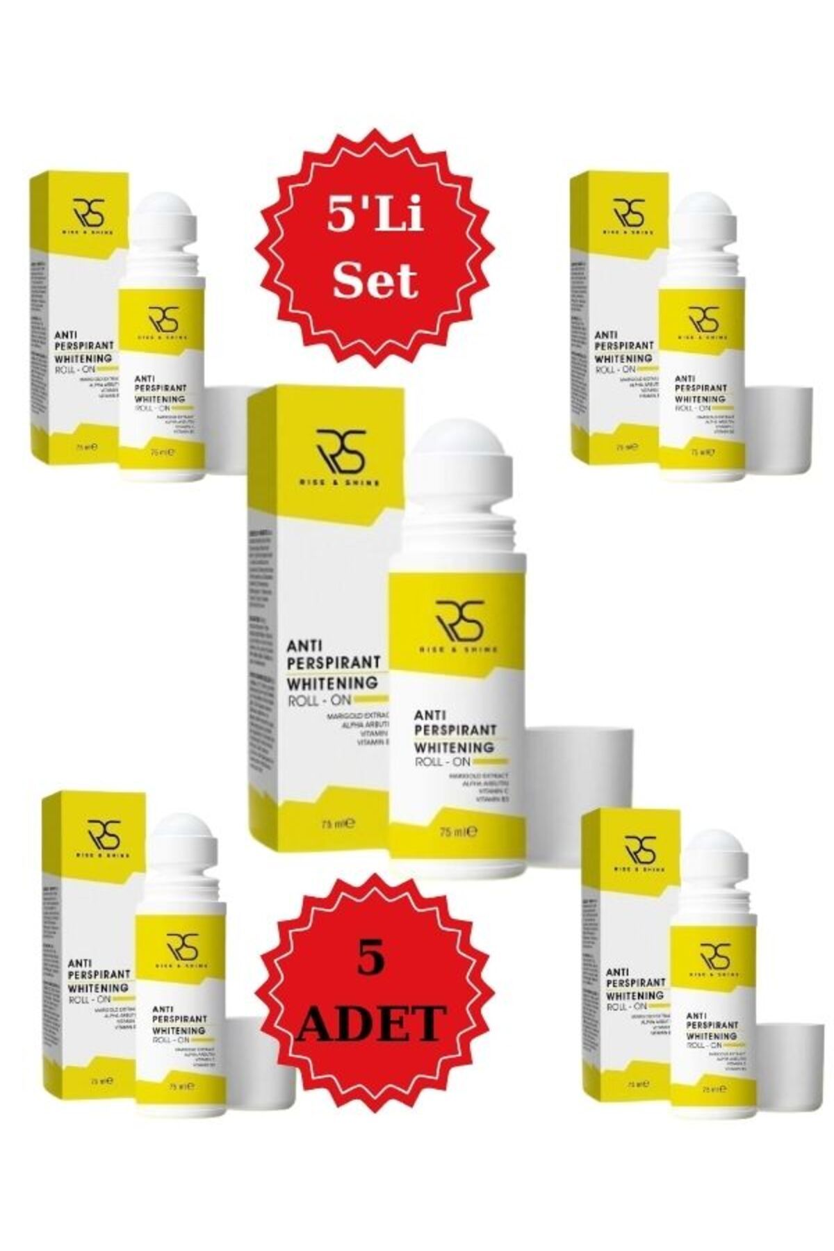 Rise & Shine Rise and shine Antiperspirant Whitening Roll-on - 75 ml 5 Adet