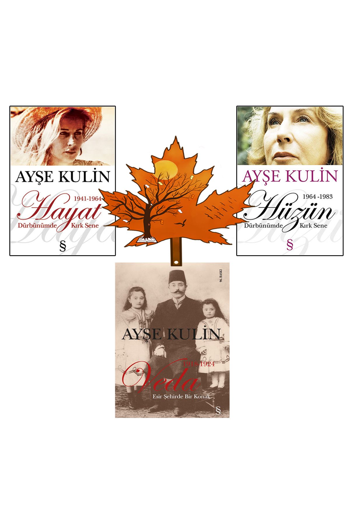 Everest Yayınları ayşe kulin - hayat - hüzün - veda - 3 kitap ve kitap ayracı