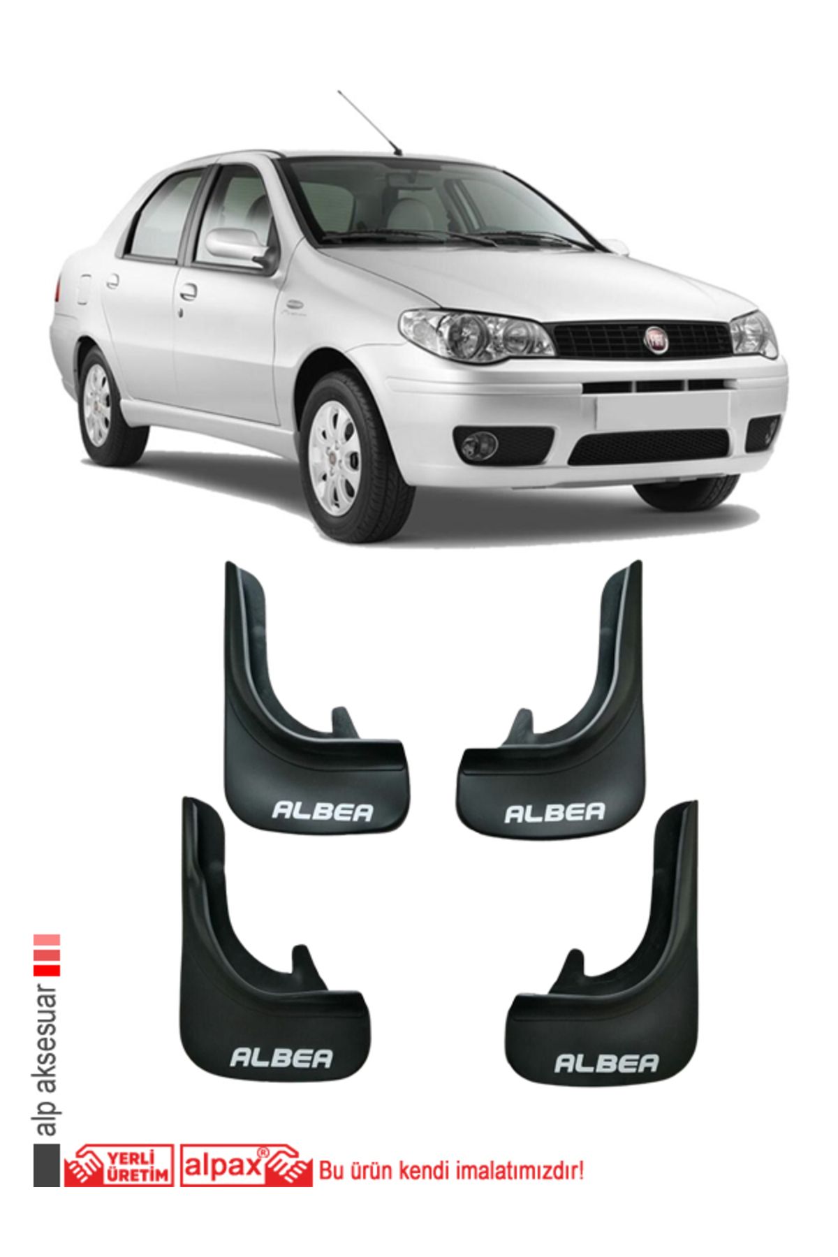 Alpax Fiat Albea paçalık çamurluk tozluk 4’lü set montaj gerektirir