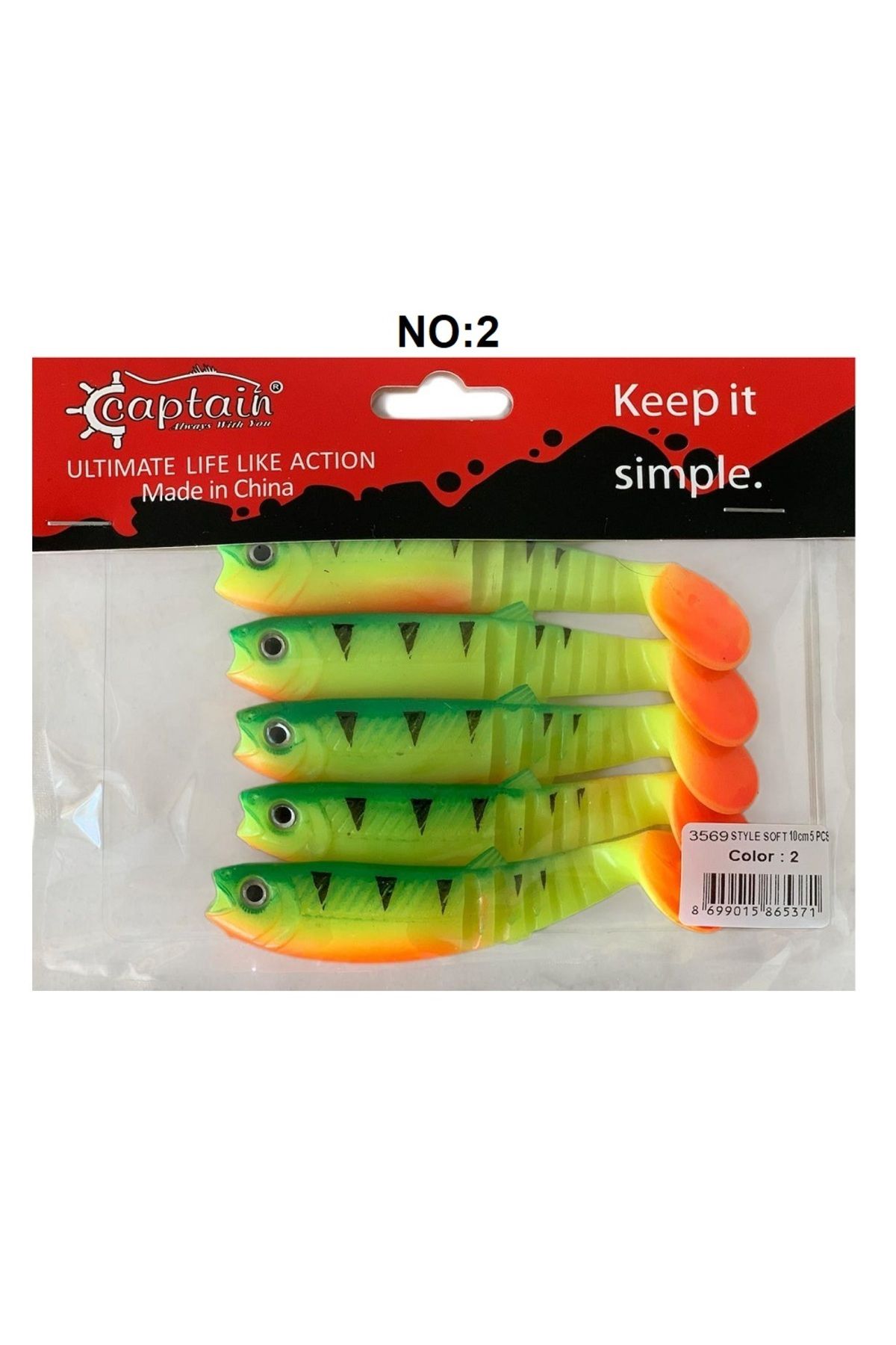 CAPTAIN 3569 Style Soft 10cm 10.3gr Silikon Yem 5'li Paket No:2