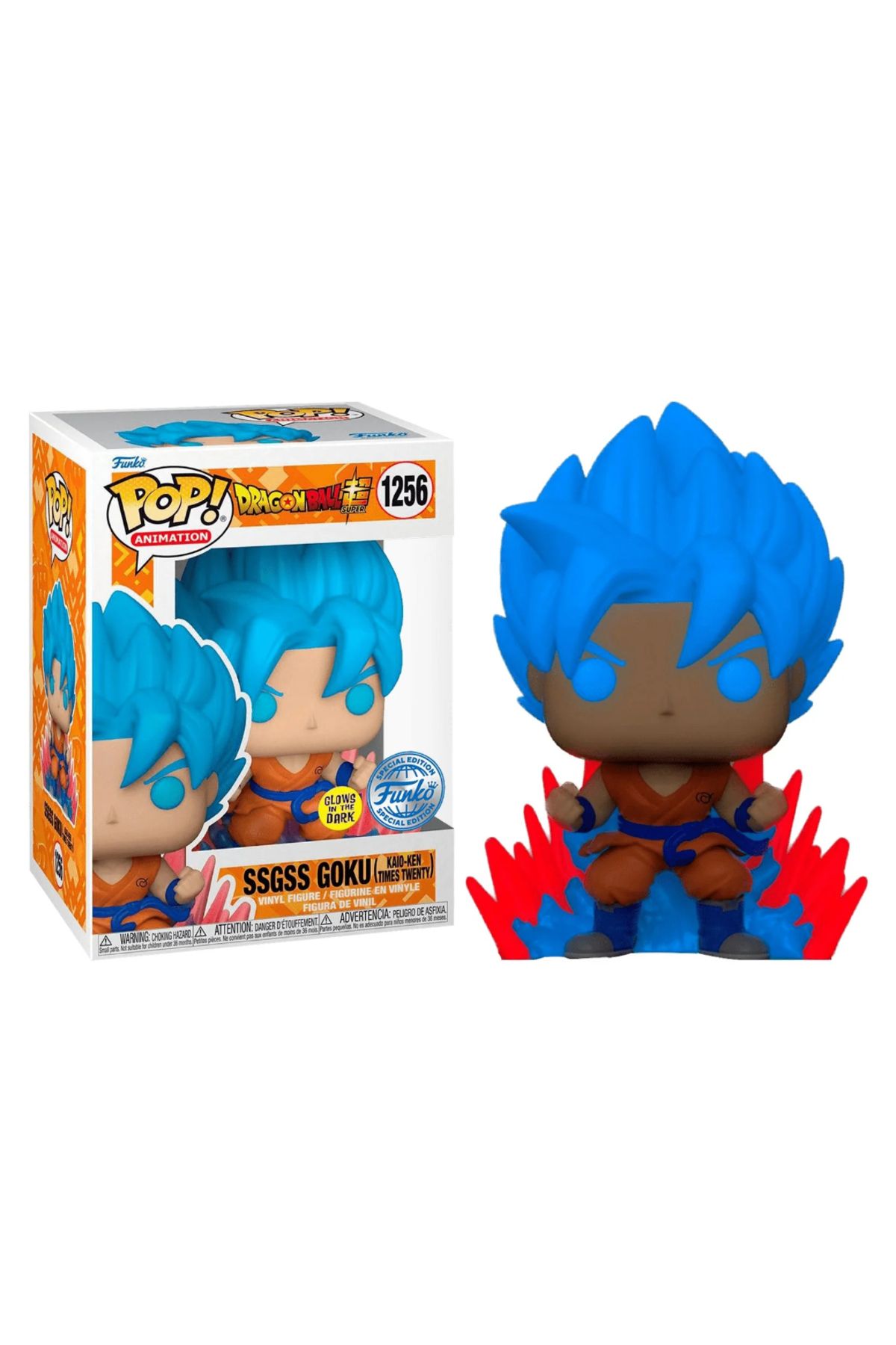 Funko Pop Dragon Ball Super - Ssgss Goku Kaio-Ken Times Twenty Glows in The Dark #1256