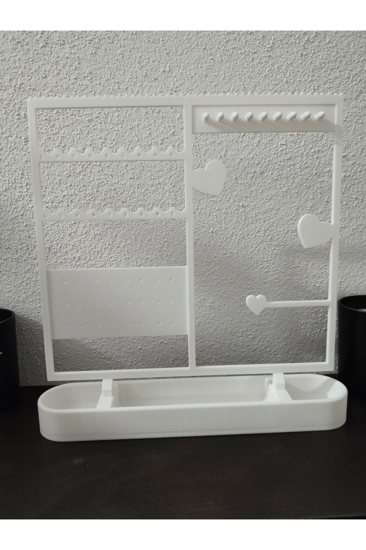 berkatello Kalpli Takı Standı, Takı Organizer, Takı Askısı 25cmX25cm Beyaz