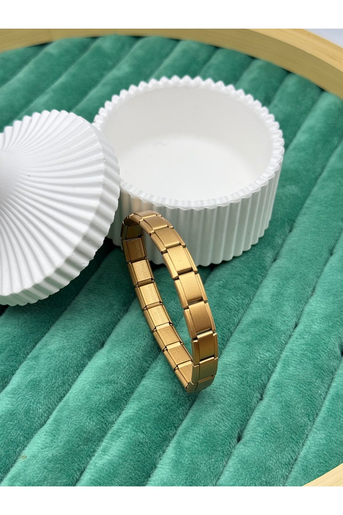 ilvesa shop İtalyan Charm Çelik Bileklik Sarı Renkli