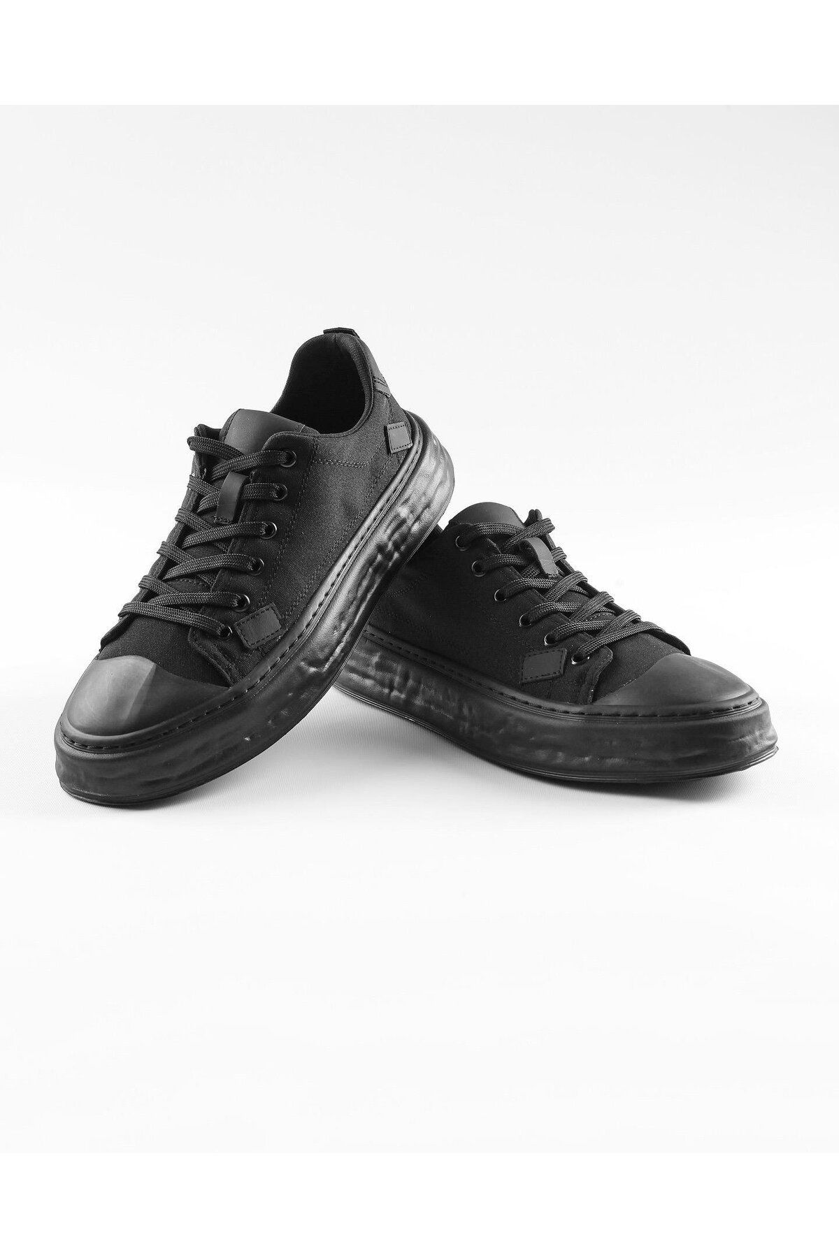 ByItallanoshoes BLACK GREG 0389 AİR TABAN KETEN GÜNLÜK ERKEK SNEAKER AYAKKABI