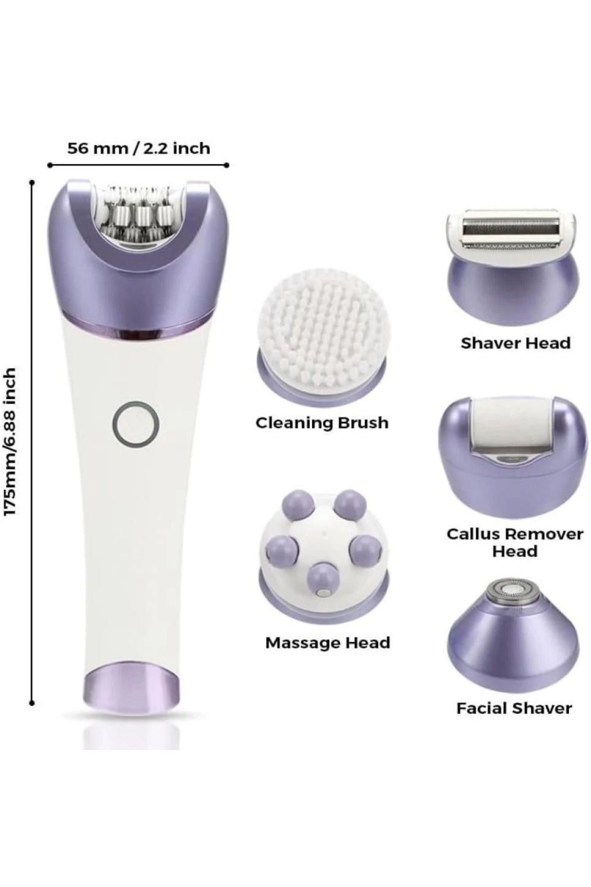 Denx-6-in-1 SmoothGlide Wet & Dry Electric Epilator for Women with LED Light DX1377 3