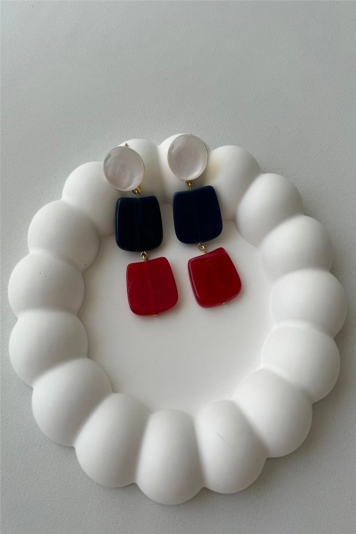Orvix Accessories KARARMAZ ÇELİK LACİVERT VİNTAGE KADIN KÜPE ABİYE KÜPE YAZLIK KÜPE ANNE KÜPE HEDİYELİK KÜPE