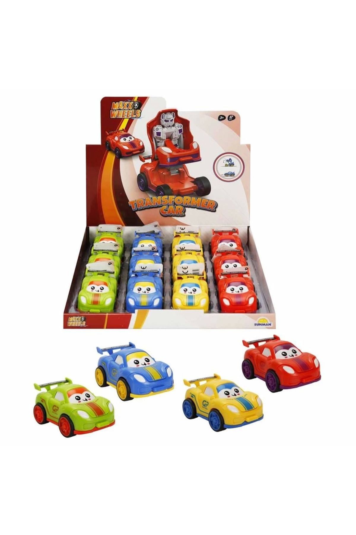 yusuftex Maxx Wheels Robota Dönüşen Sürtmeli Araba - 1 Adet Stokta Olan Gönderilir
