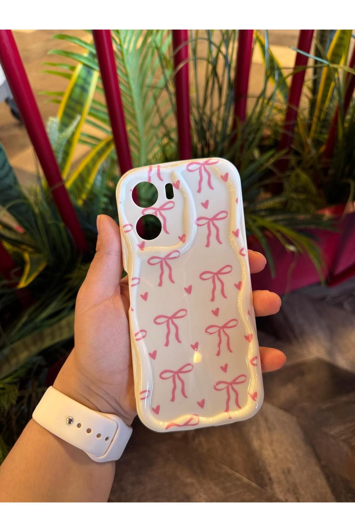 KILIF STORE vivo y16 pembe büyük fiyonklu telefon kılıfı