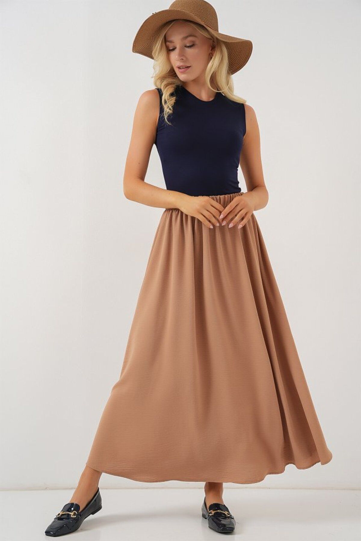 Simala Uzun Ayrobin Etek 8050 - Camel
