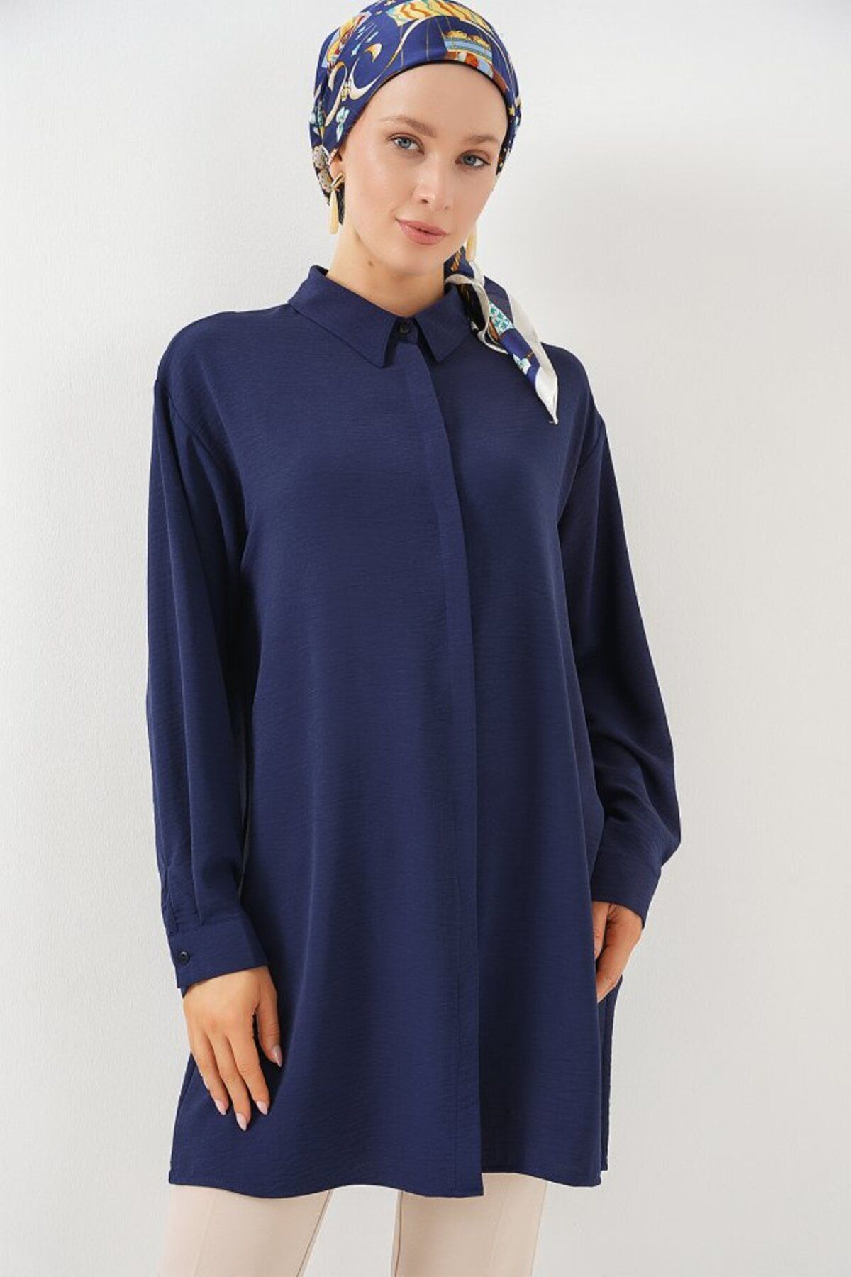 Rep la Shine Uzun Gömlek Tunik 5945 - Lacivert
