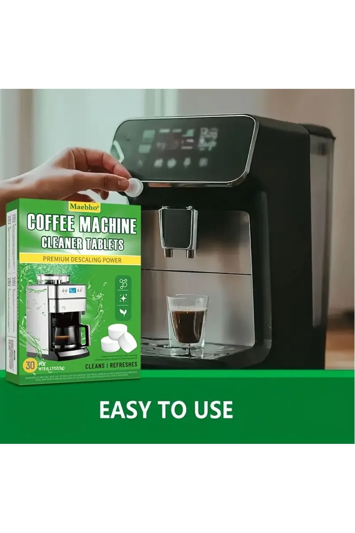 Mae-Coffee&espresso machine cleaning tablets,remove deposits&limescale,the effects of prolonged use 1