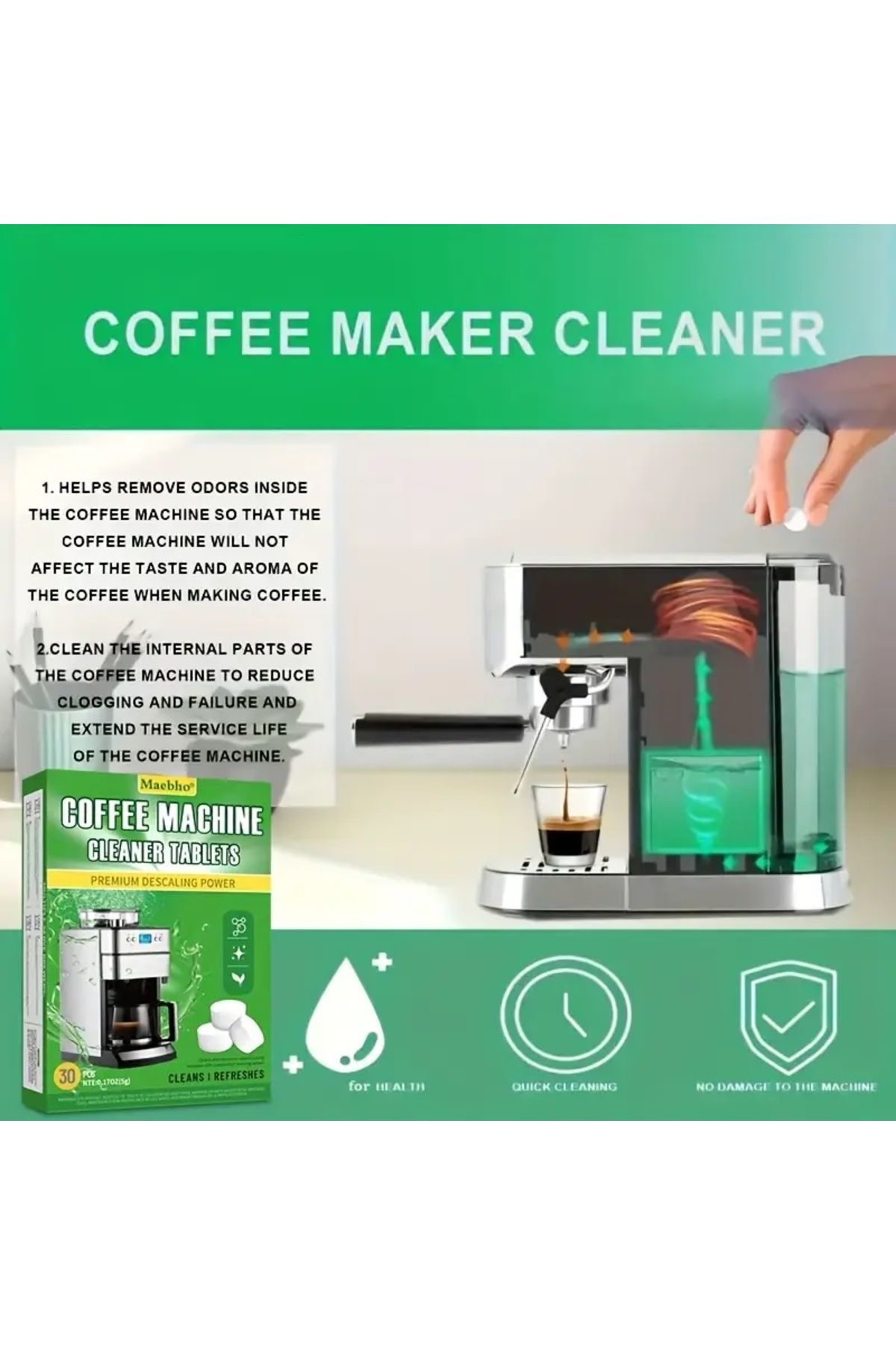 Mae-Coffee&espresso machine cleaning tablets,remove deposits&limescale,the effects of prolonged use 4