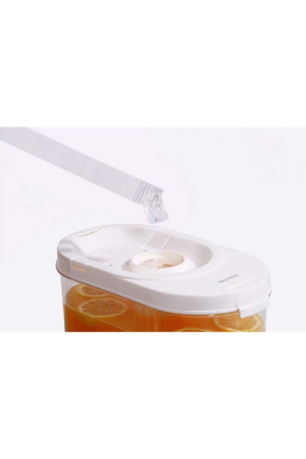 Generic-موزع مشروبات مستطيل أنيق ومتين من فيلي، شفاف وأبيض، سعة 4 لتر 5