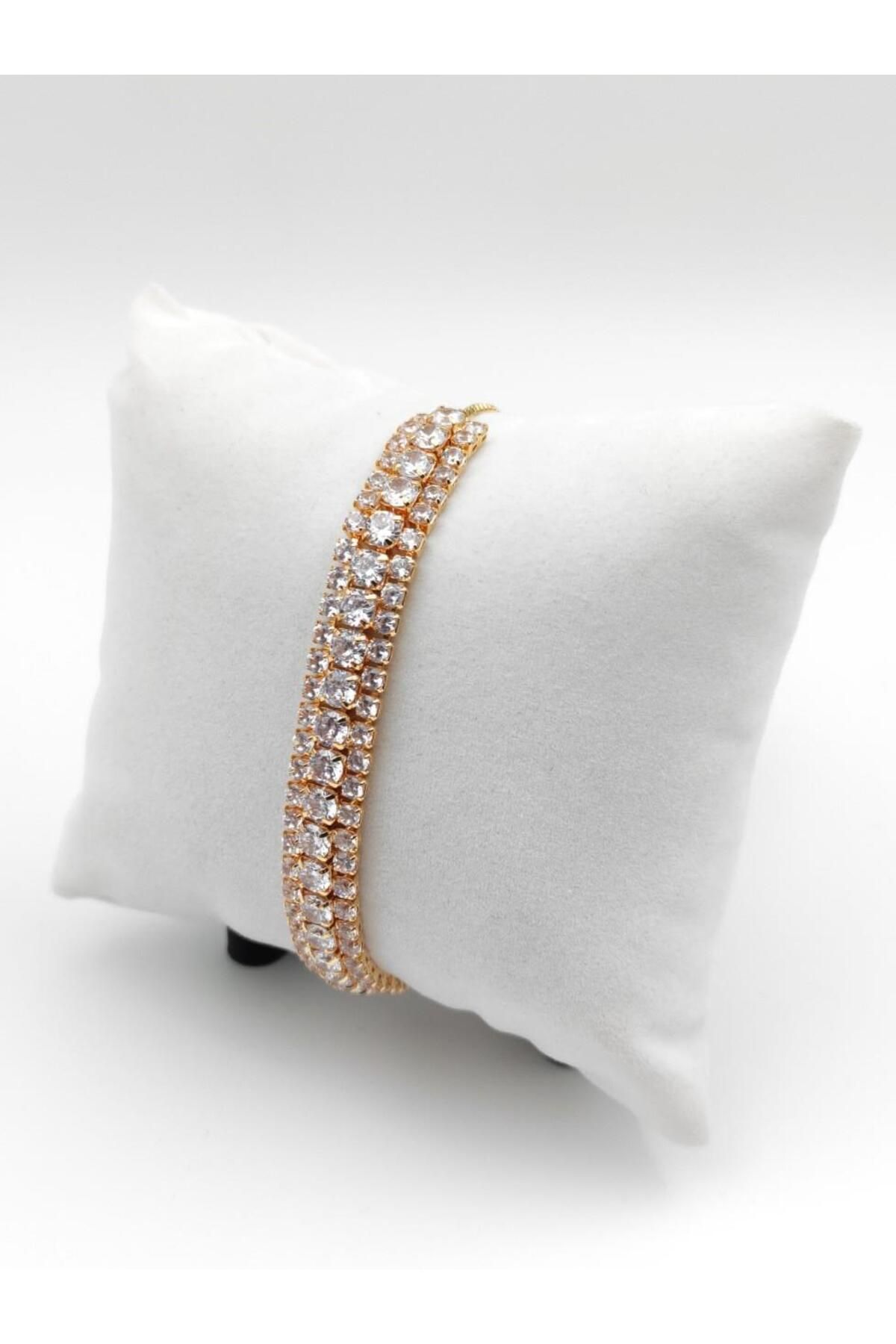 Nsl Jewels ASANSÖRLÜ 3 SIRA TAŞLI BİLEKLİK