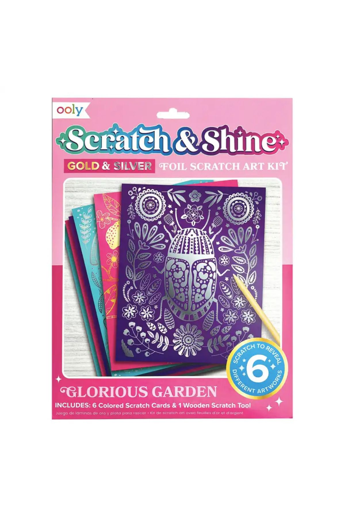 Ooly Scratch and Shine Folyo Kazıma Sanat Seti - Glorious Garden 161-096