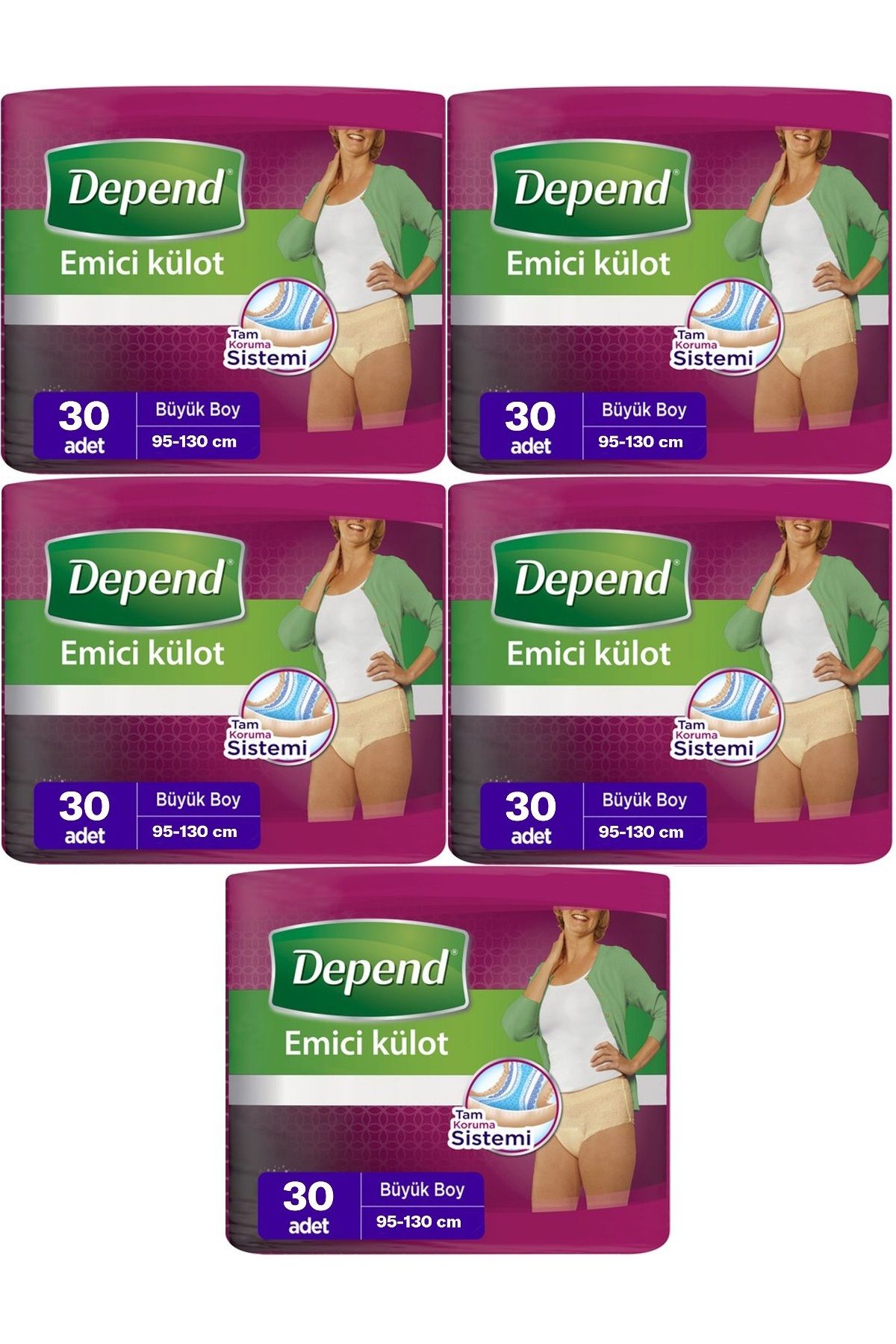 Depend Emici Külot Hasta Bezi Large - Büyük Kadın 150 Adet (5PK*30)