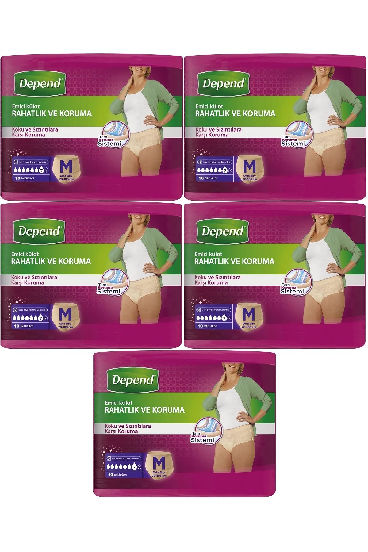 Depend Emici Külot Hasta Bezi Medium - Orta Kadın 50 Adet (5PK*10)