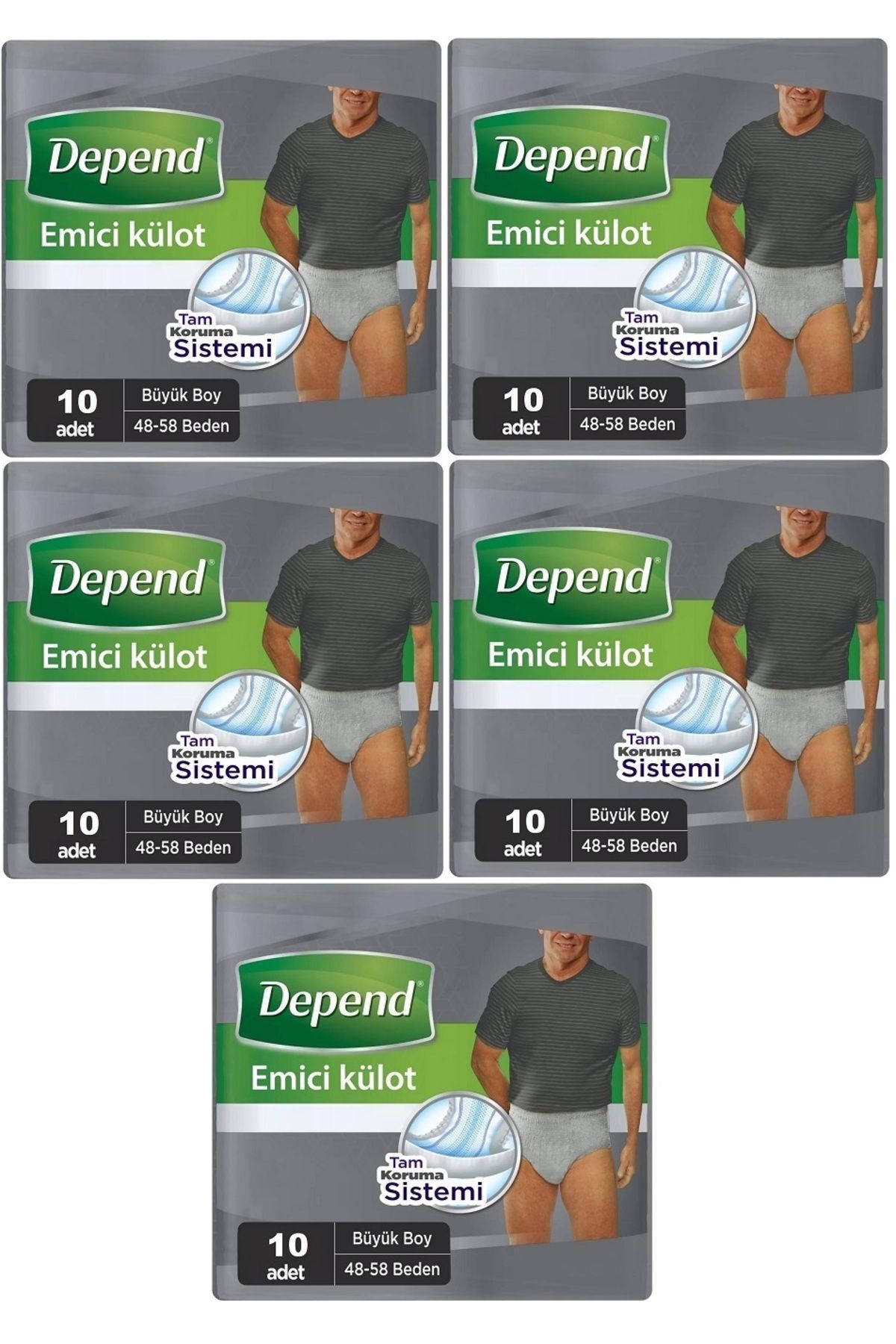 Depend Emici Külot Hasta Bezi Large - Büyük Erkek 50 Adet (5PK*10)