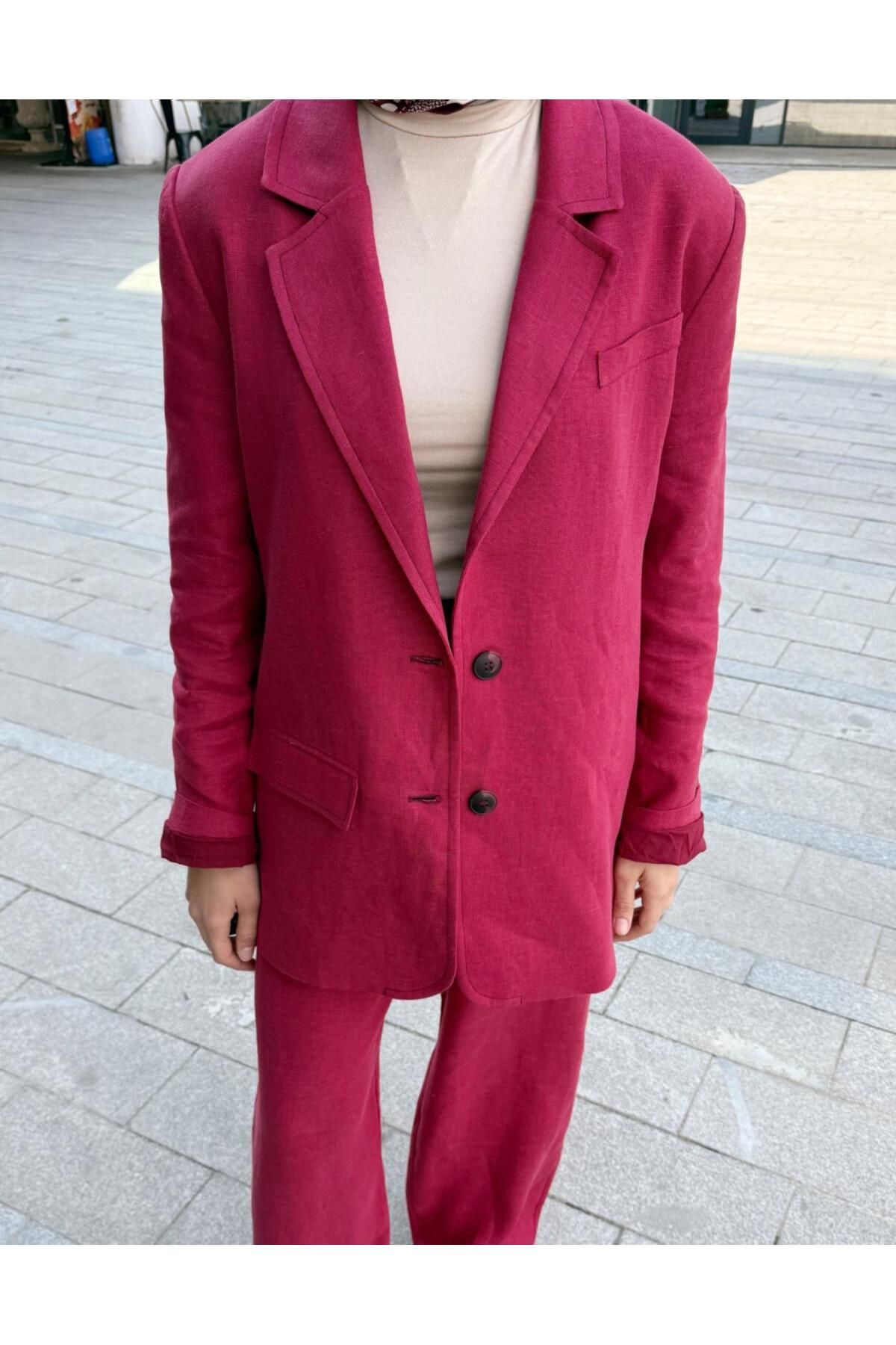 Hare Butik %100 KETEN BLAZER CEKET