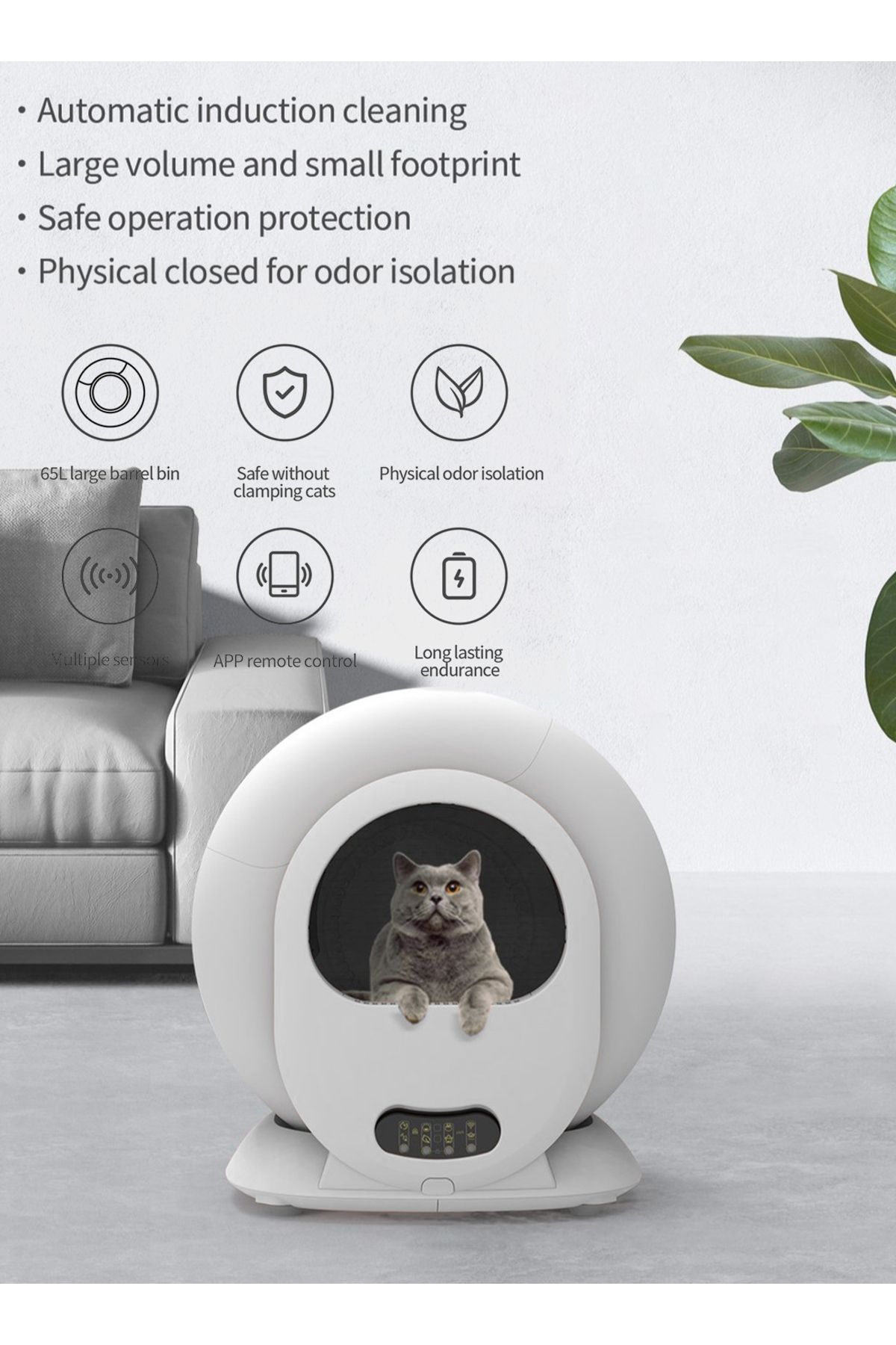 KidLe-Automatic Cat Litter Box Self Cleaning Cat Litter Box for Multiple Cats 3