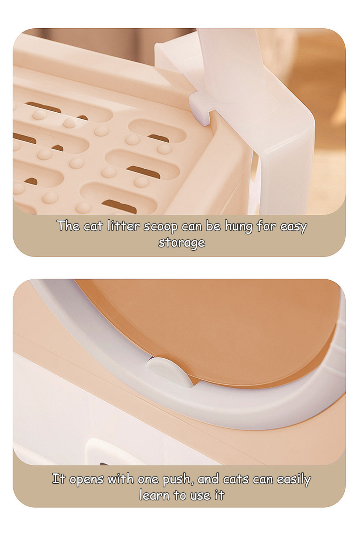 KidLe-Large Foldable Cat Litter Box with Lid Easy to Clean Anti-Splashing Enclosed Cat Toilet Box 4