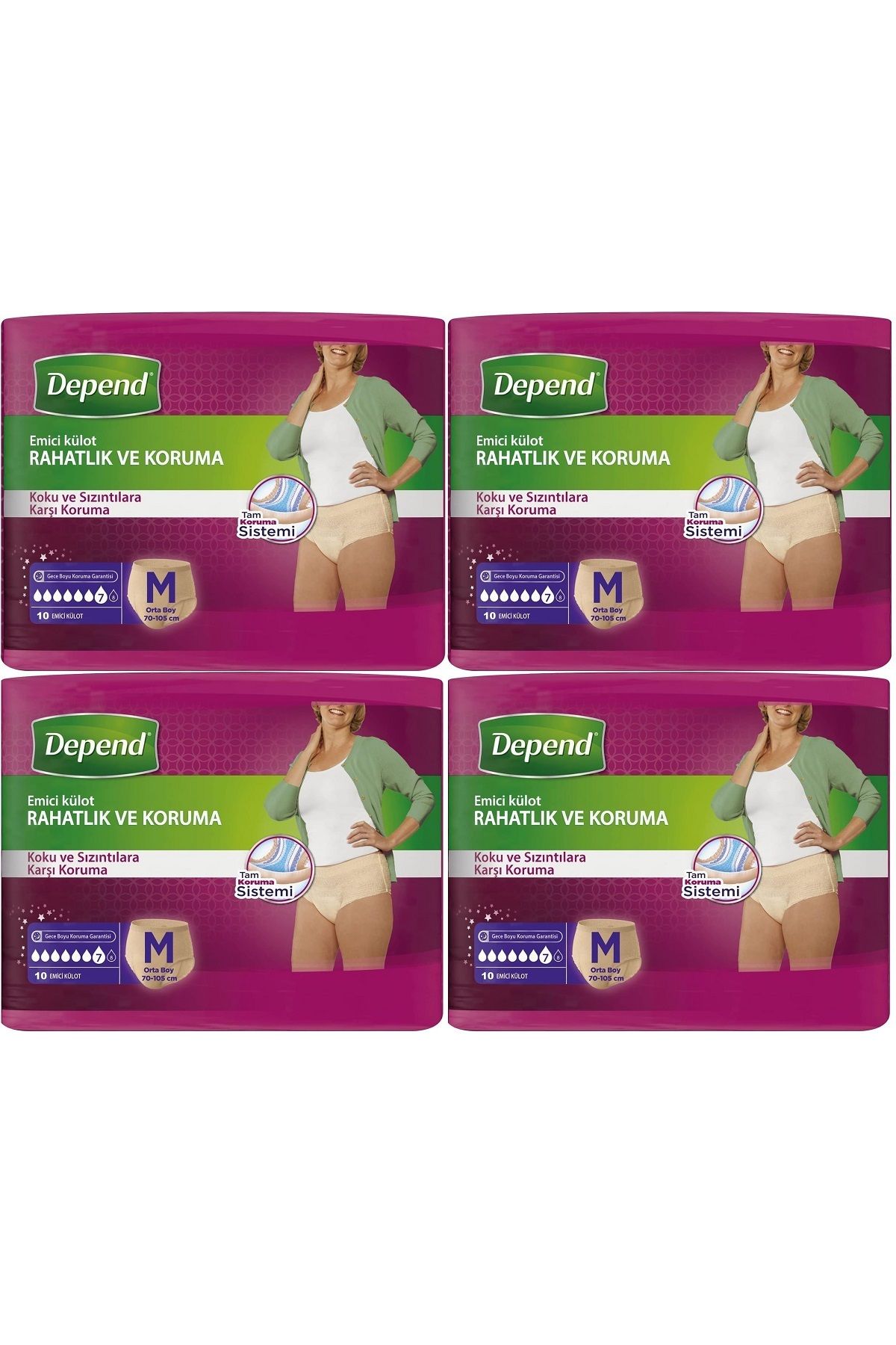 Depend Emici Külot Hasta Bezi Medium - Orta Kadın 40 Adet (4PK*10)