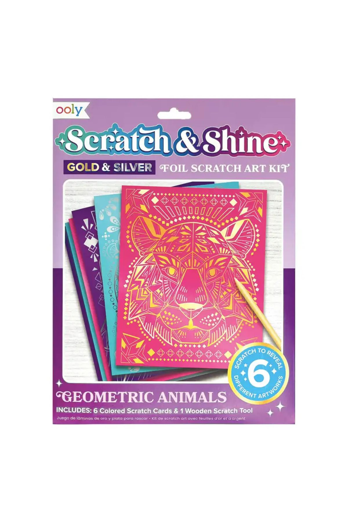 Ooly Scratch and Shine Sanat Seti - Geometric Animals 161-093