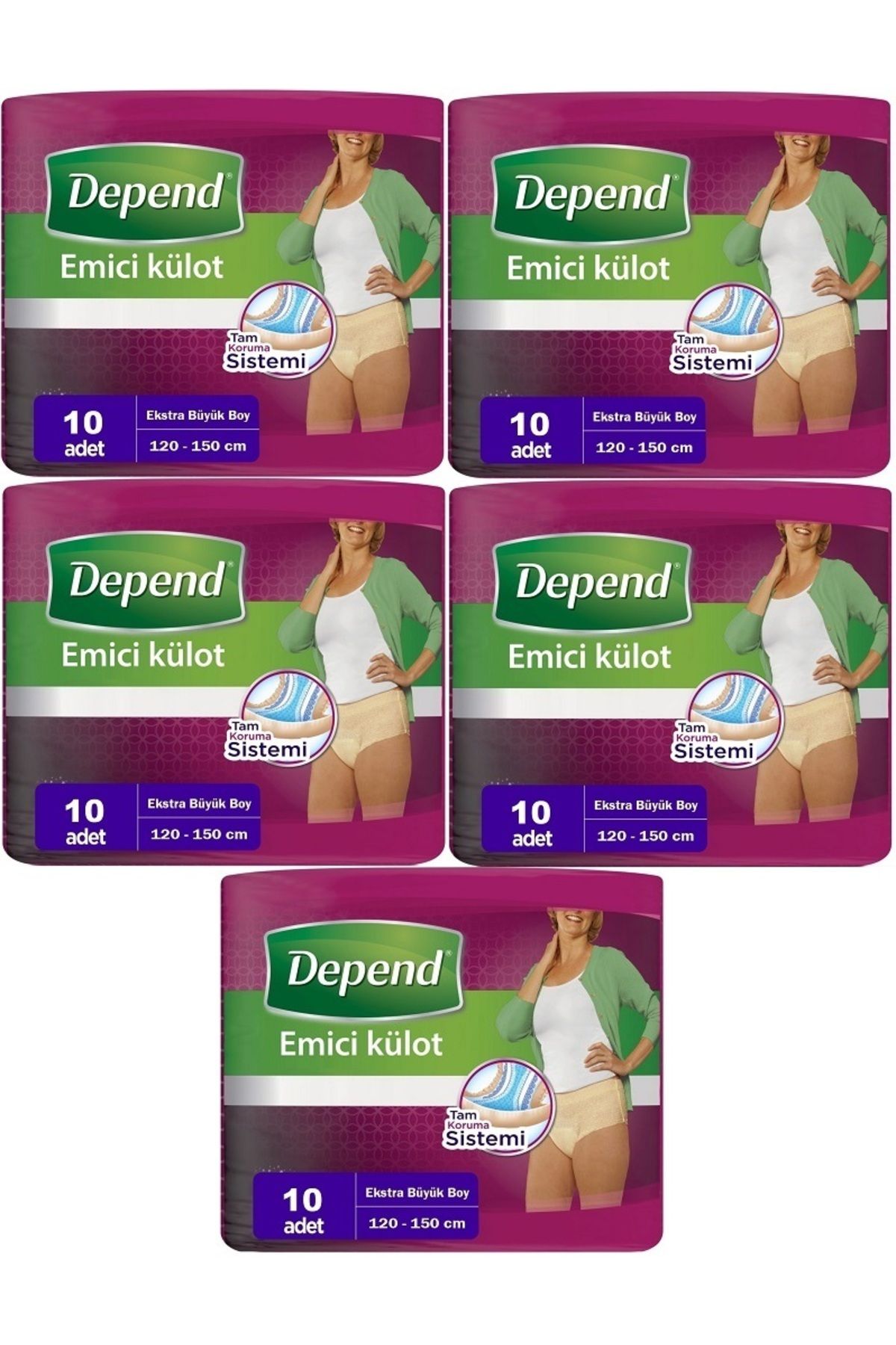 Depend Emici Külot Hasta Bezi XL - Extra Büyük Kadın 50 Adet (5PK*10)
