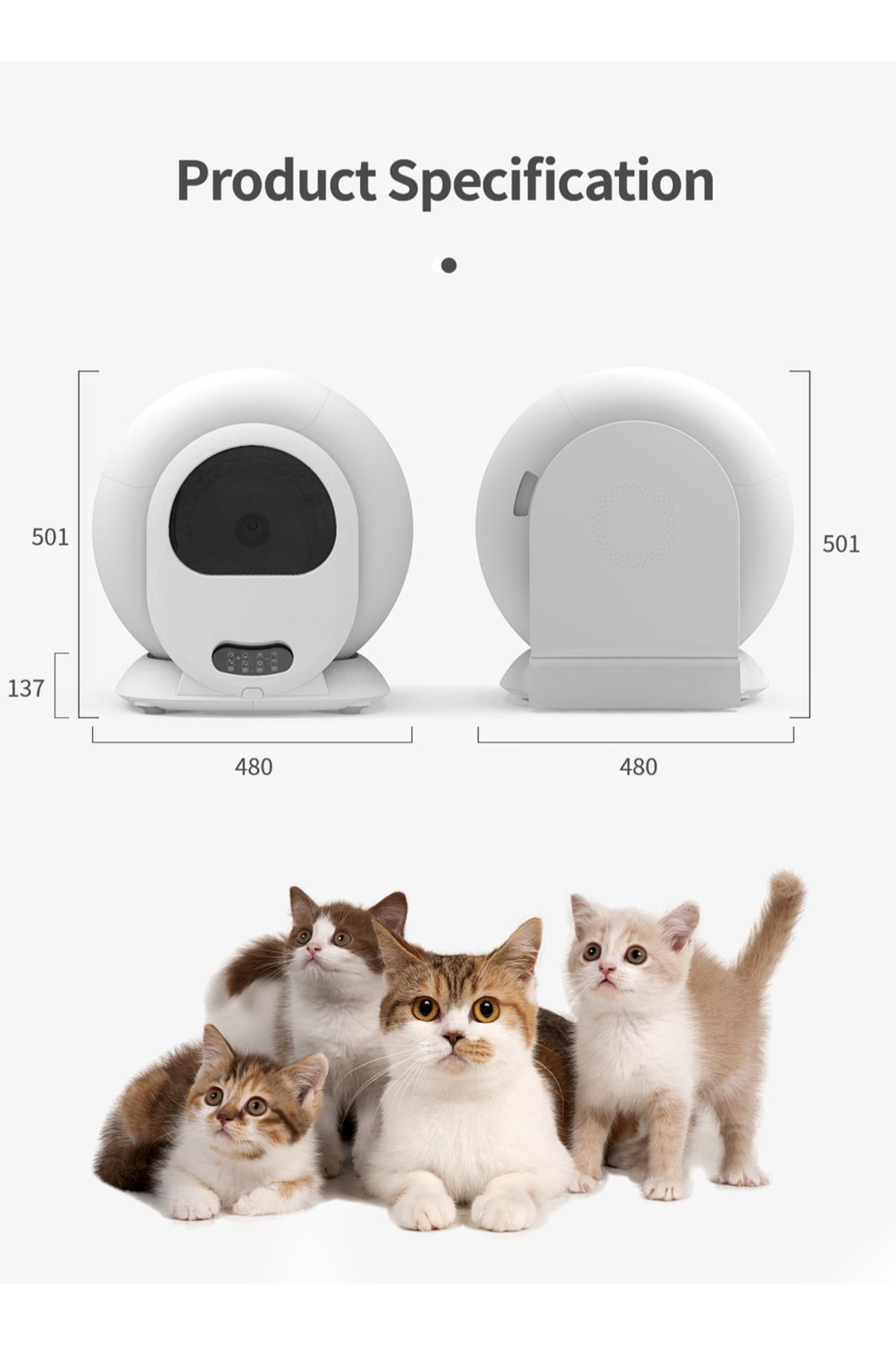 KidLe-Automatic Cat Litter Box Self Cleaning Cat Litter Box for Multiple Cats 4