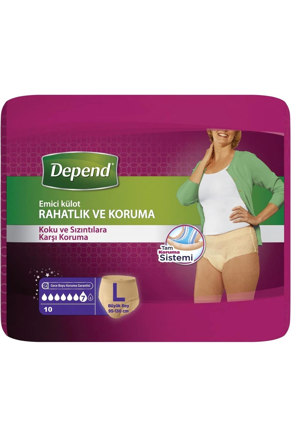 Depend Emici Külot Lohusa Pedi L - Large - Büyük Kadın (10 Adet) Tekli Pk